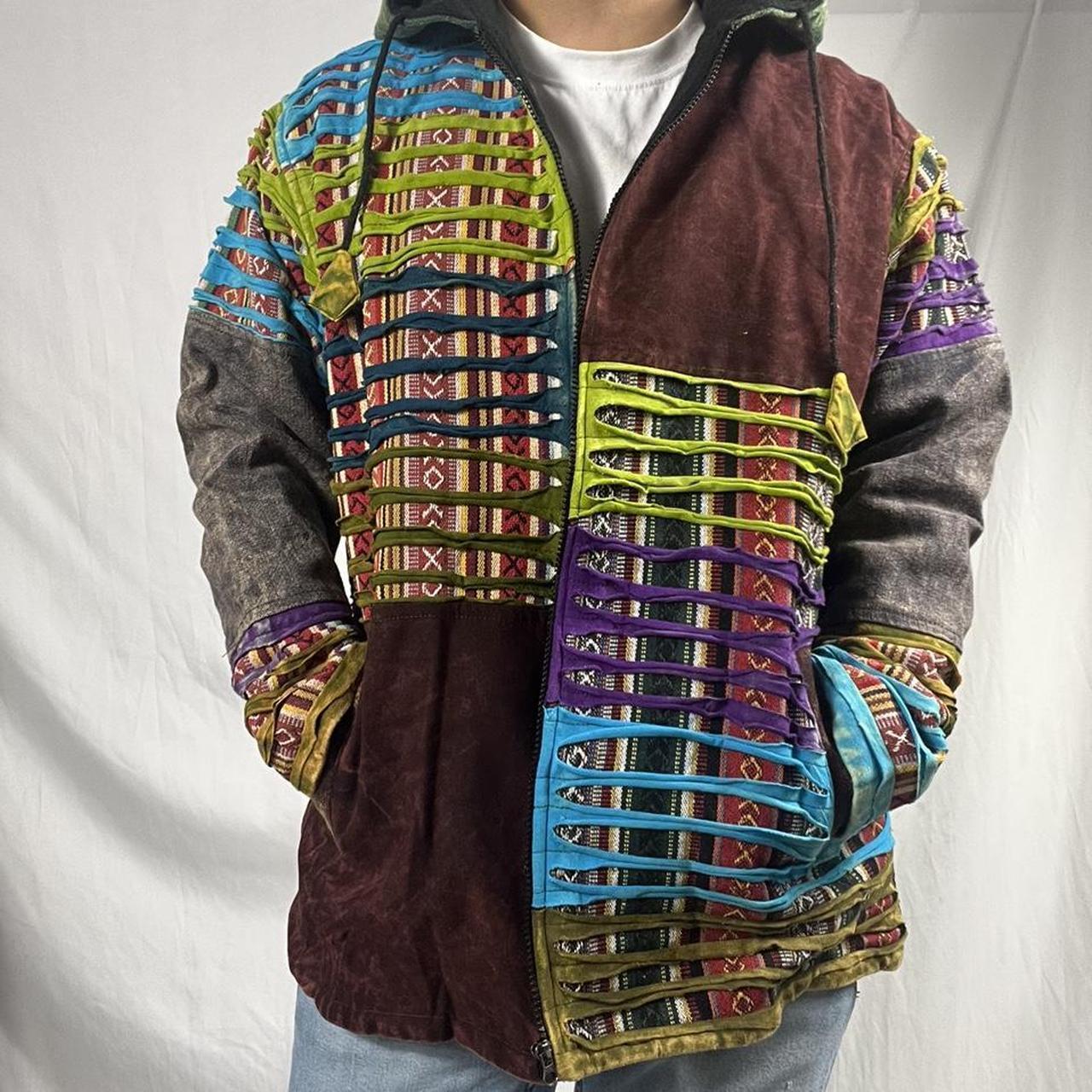 Hippie Patchwork Razor Cut Gypsy Jacket Depop