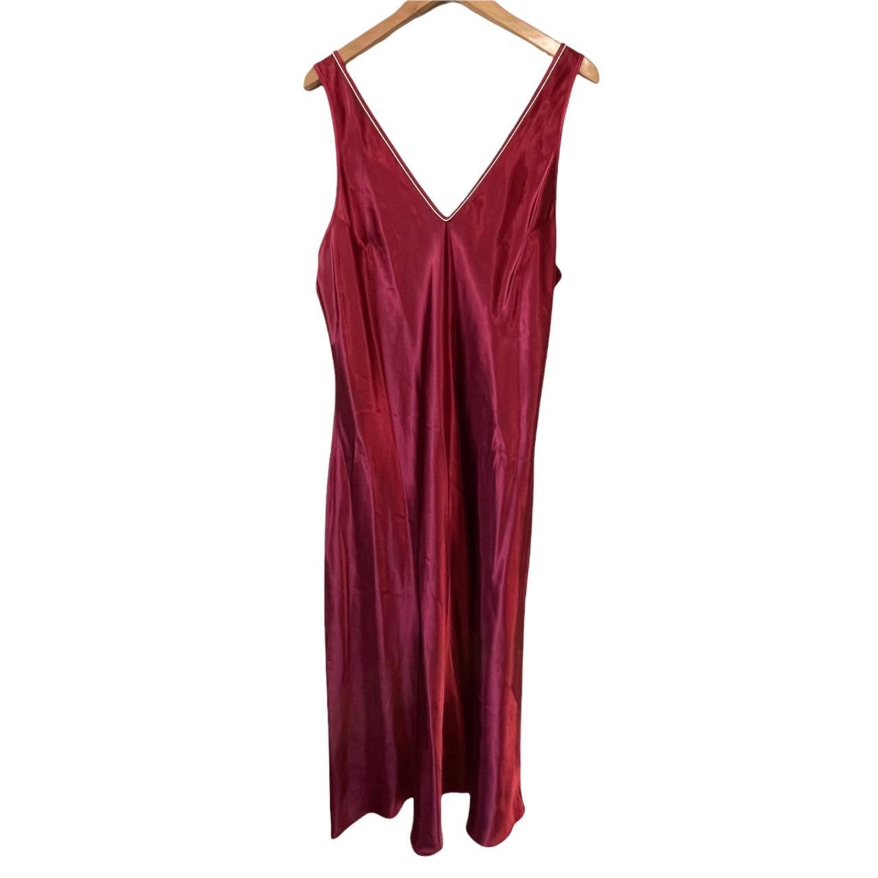 Vintage V-Neck Sleeveless Satin Chemise Nightgown... - Depop