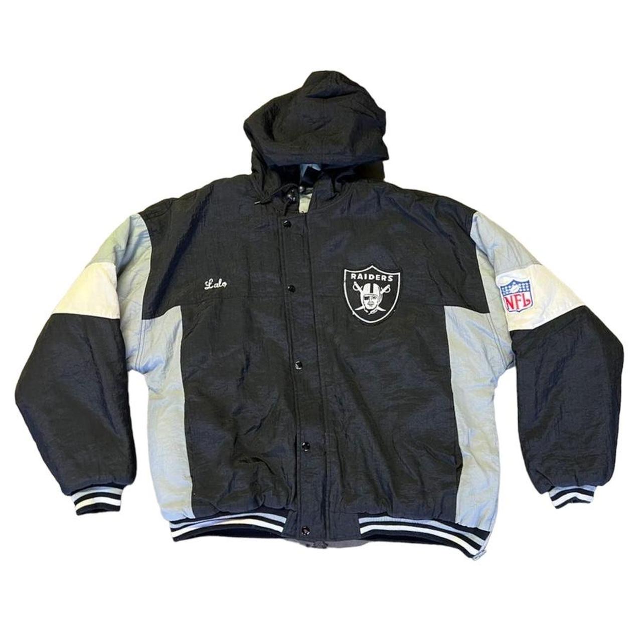 Vintage 90s Raiders NFL Starter Puffer Jacket Men's - Depop