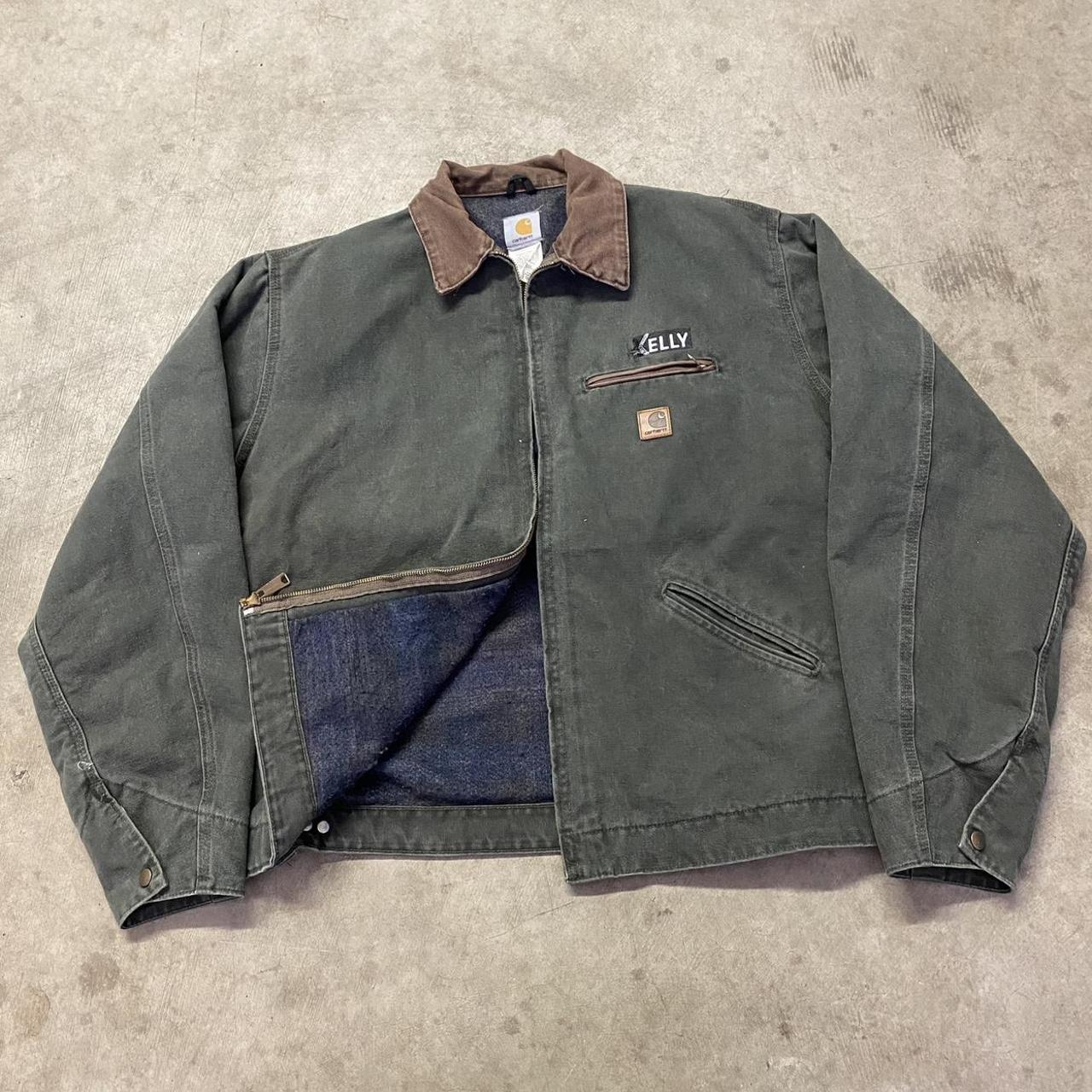 green carhartt jacket carhartt j97 jacket moss... - Depop