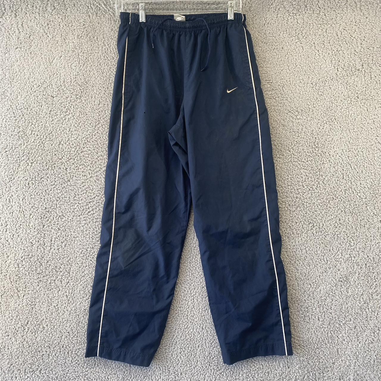 nike nylon track pants nike track pants navy... Depop