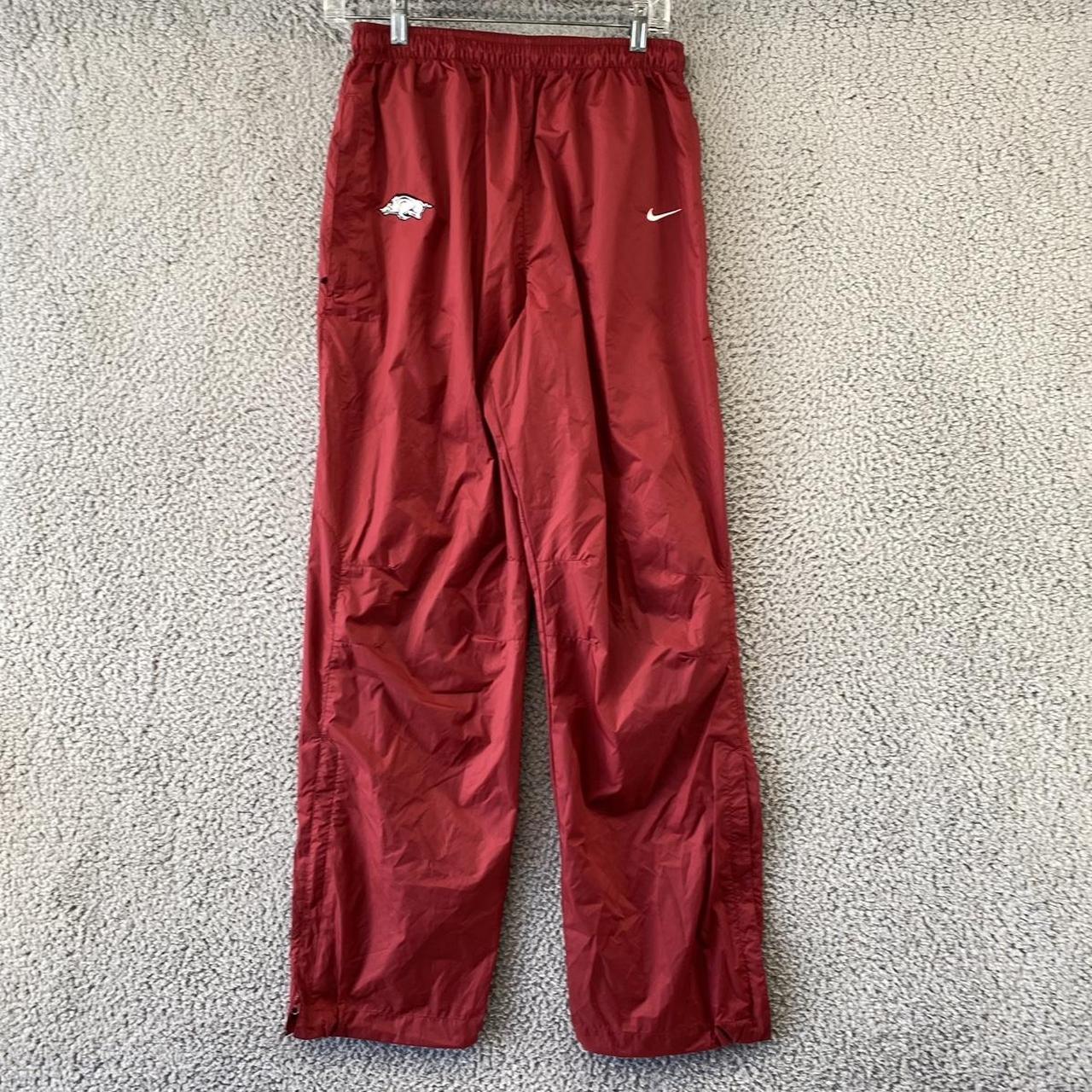nike nylon track pants nike track pants red... Depop