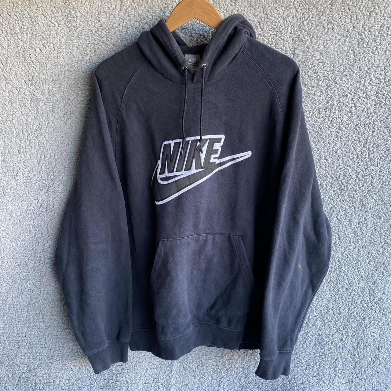 black nike hoodie essential nike sweatshirt nike... - Depop