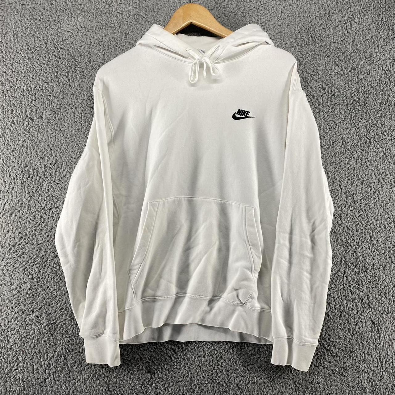 white nike hoodie essential nike y2k... - Depop