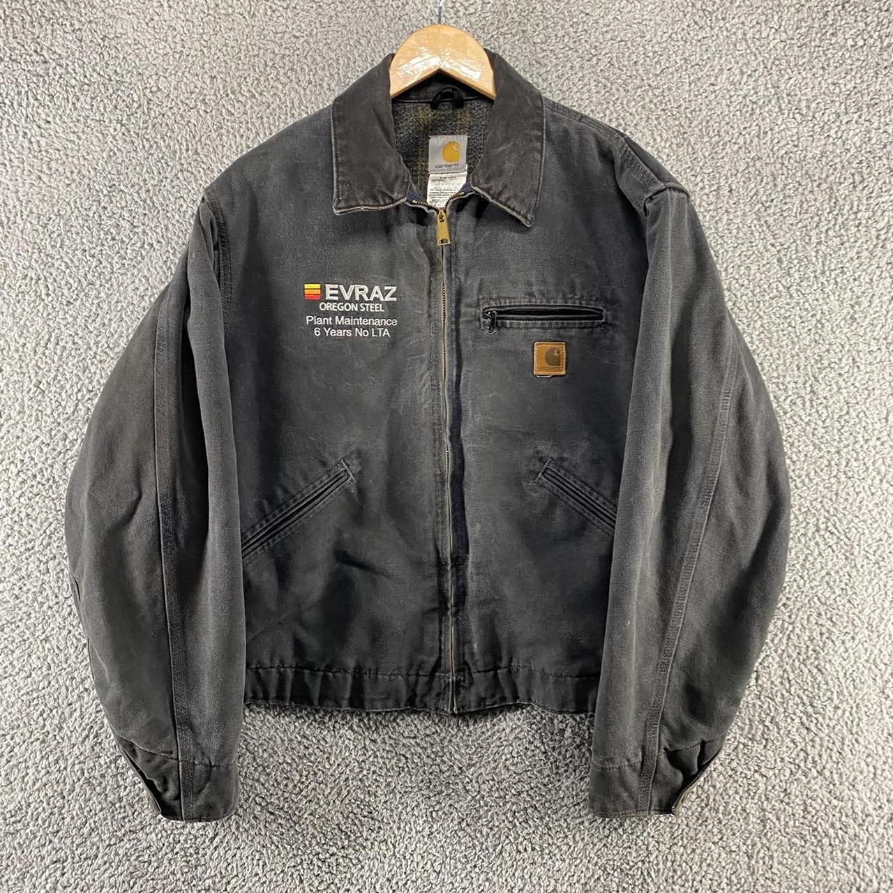 grey Carhartt detroit jacket blanket lined Depop