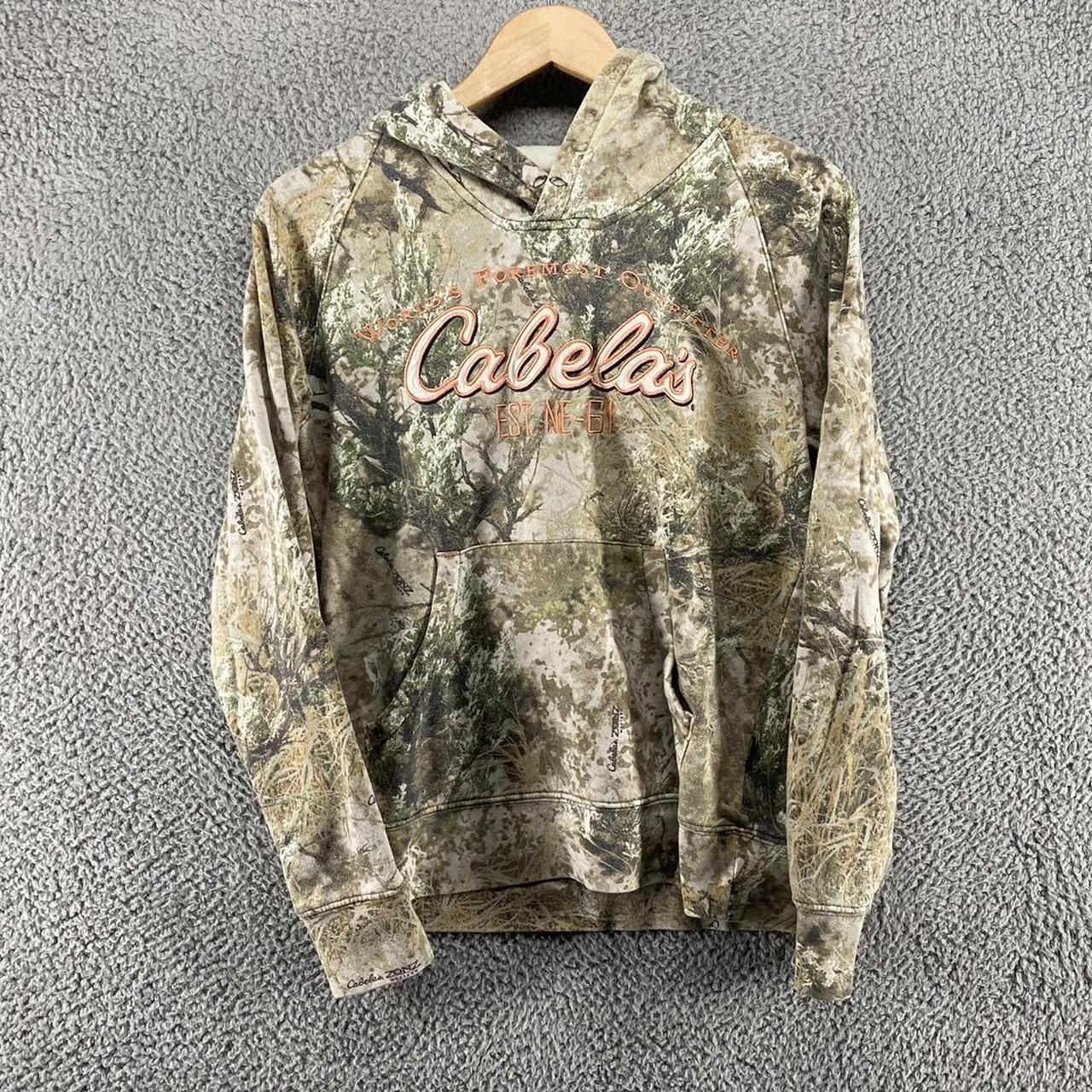 camo cabelas hoodie camo sweatshirt pull over Depop