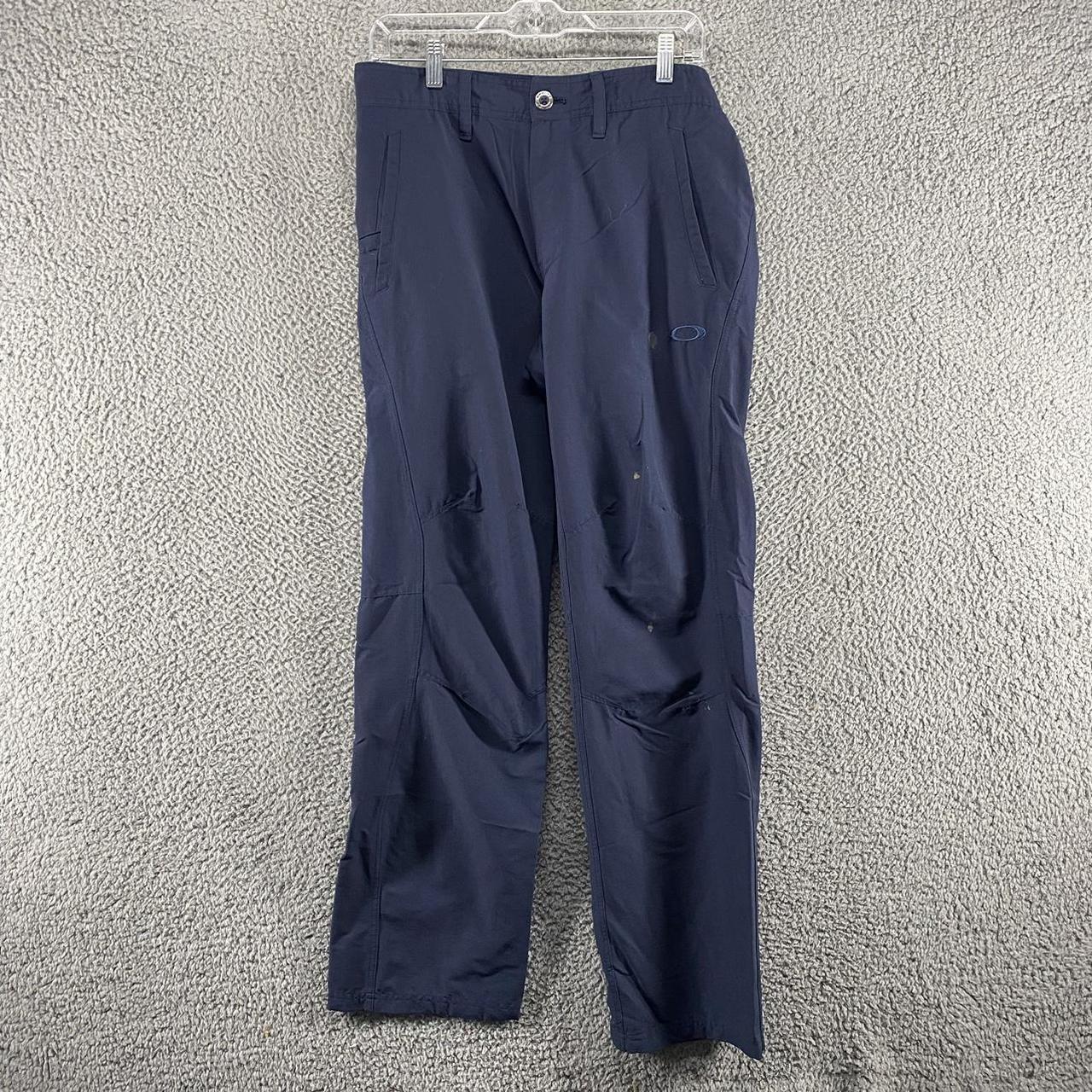 oakley nylon track pants y2k snowboard pants navy... - Depop