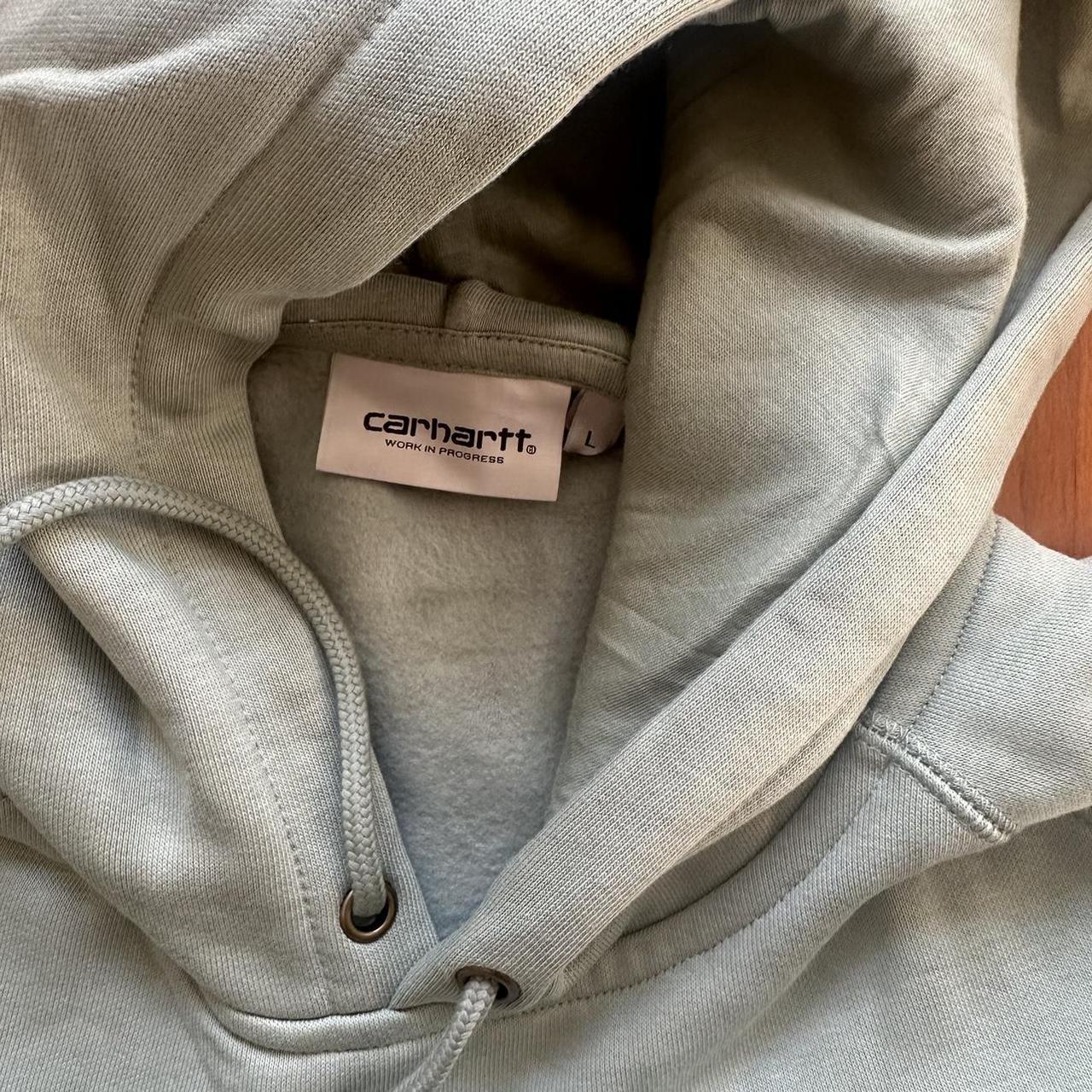 Carhartt Chase Hoodie in light green Size large, 2... - Depop