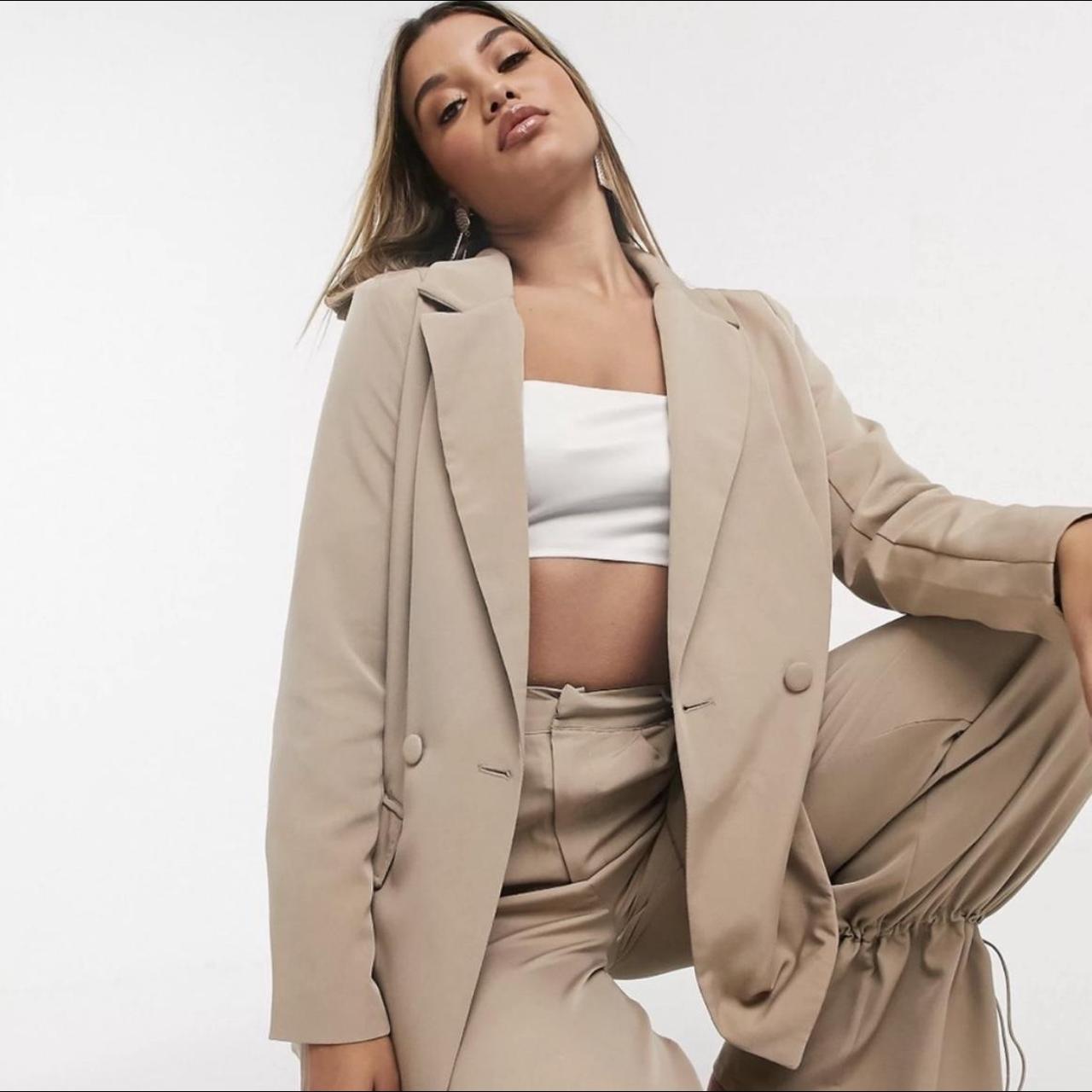 tan off white blazer