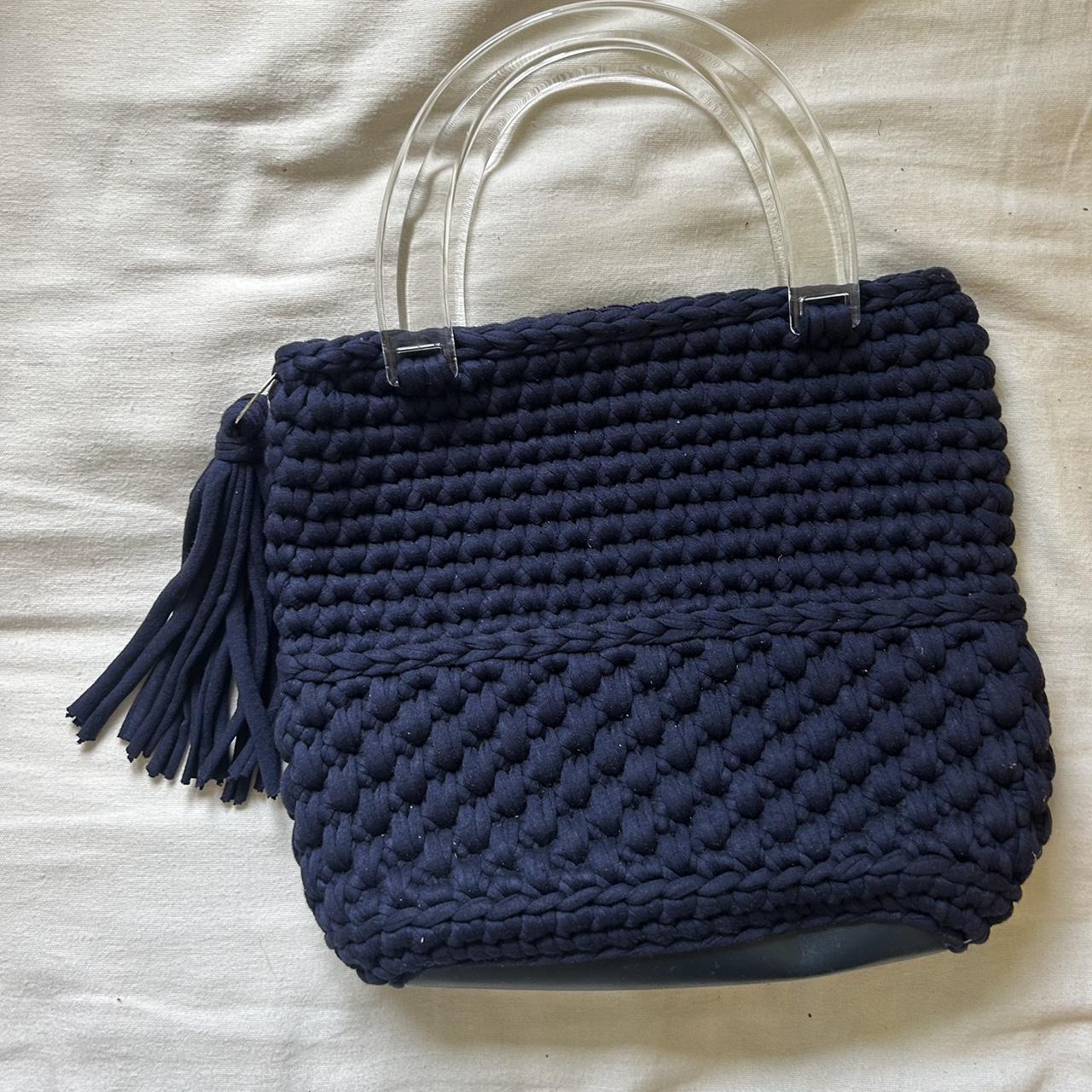 Navy vintage mini bag Super cute Handmade bought... - Depop