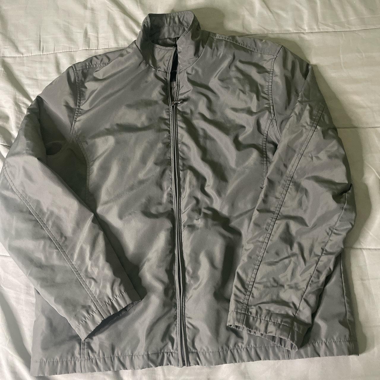 Grey structure collared jacket Size L Super sick... - Depop