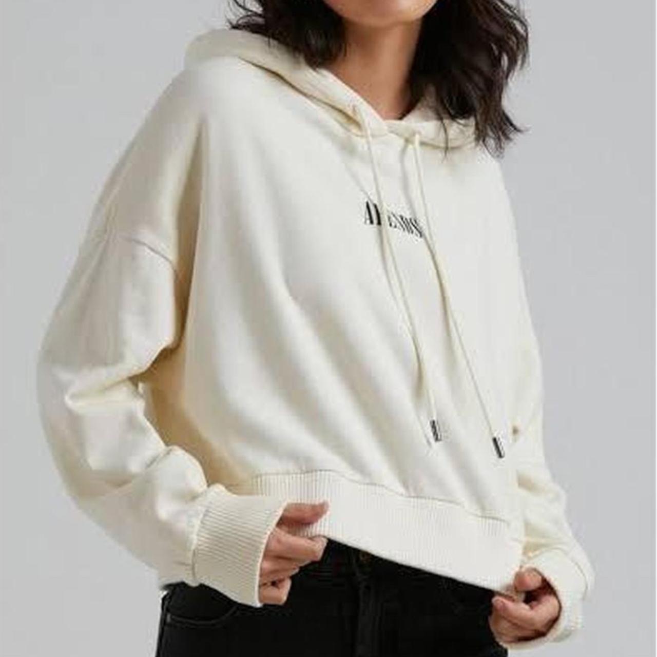 AFENDS cream cropped hoodie Barely worn Size S Depop
