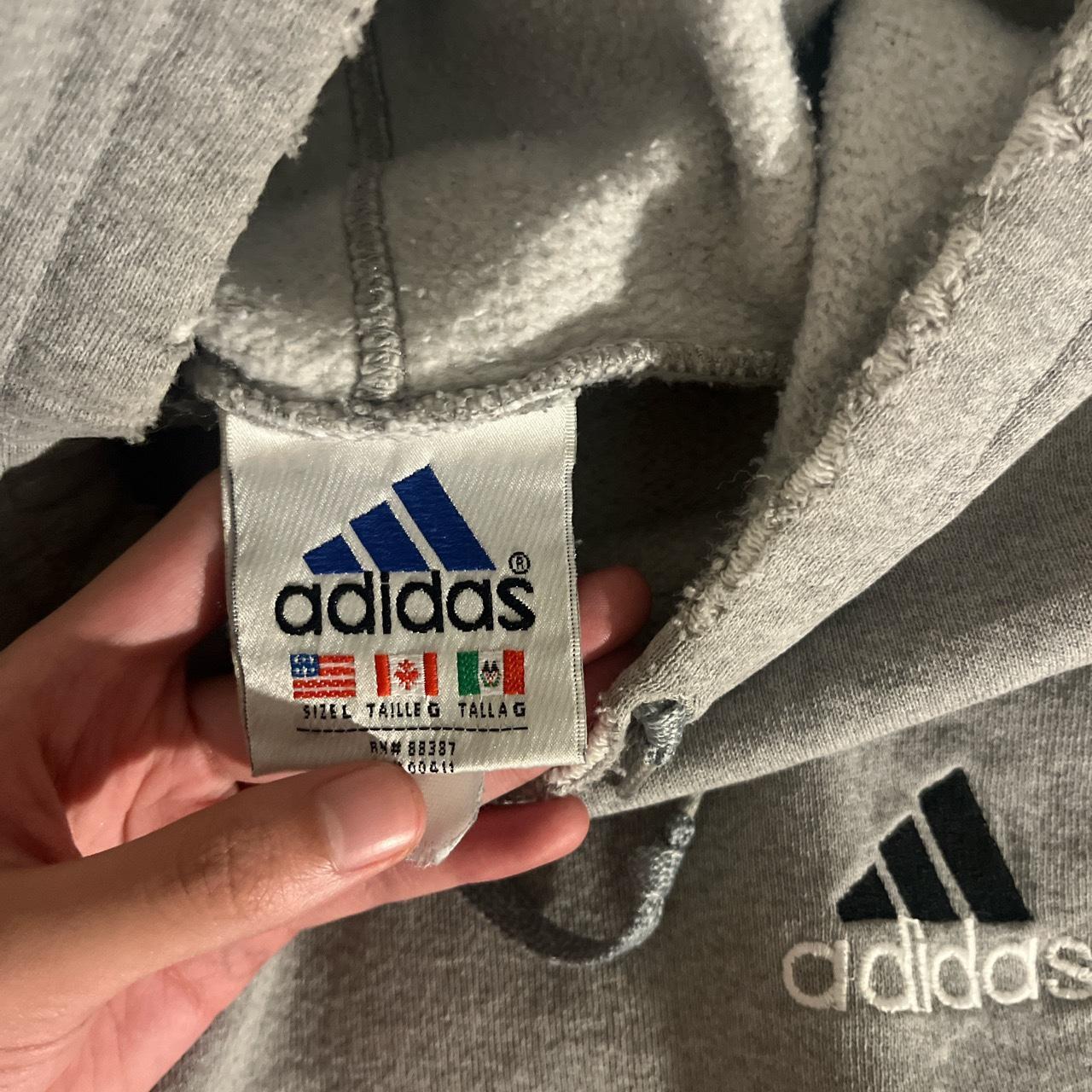 grey vintage adidas oversized hoodie fits size L - Depop