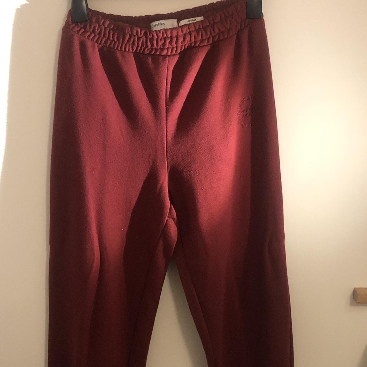 bershka joggers maroon and green size M but would... - Depop