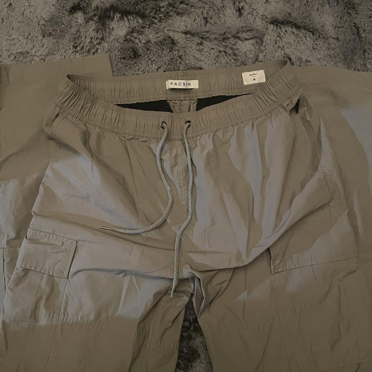 Pacsun Mens olive green baggy cargo pants Size:... - Depop
