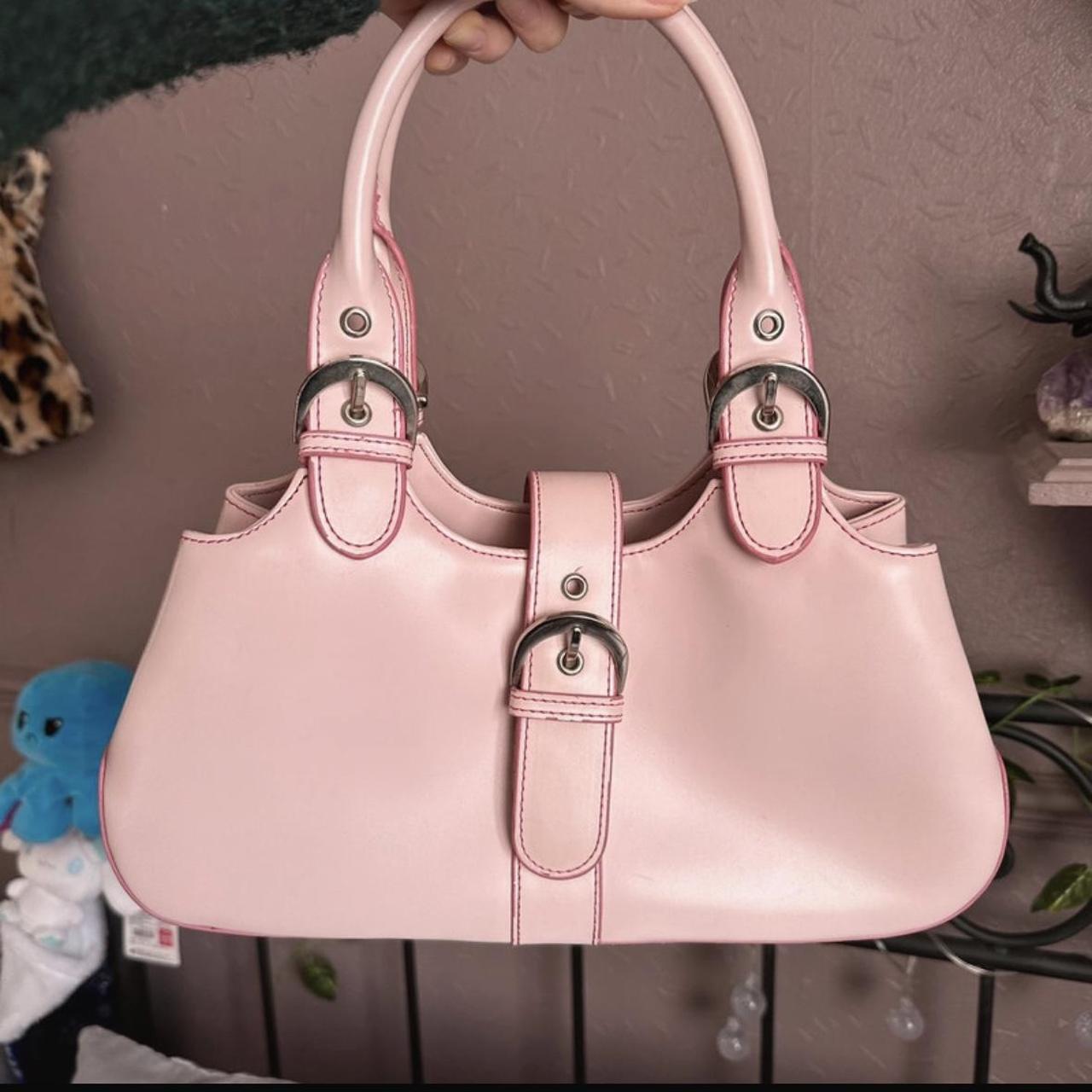 Debenhams Women's Pink and Silver Bag Depop
