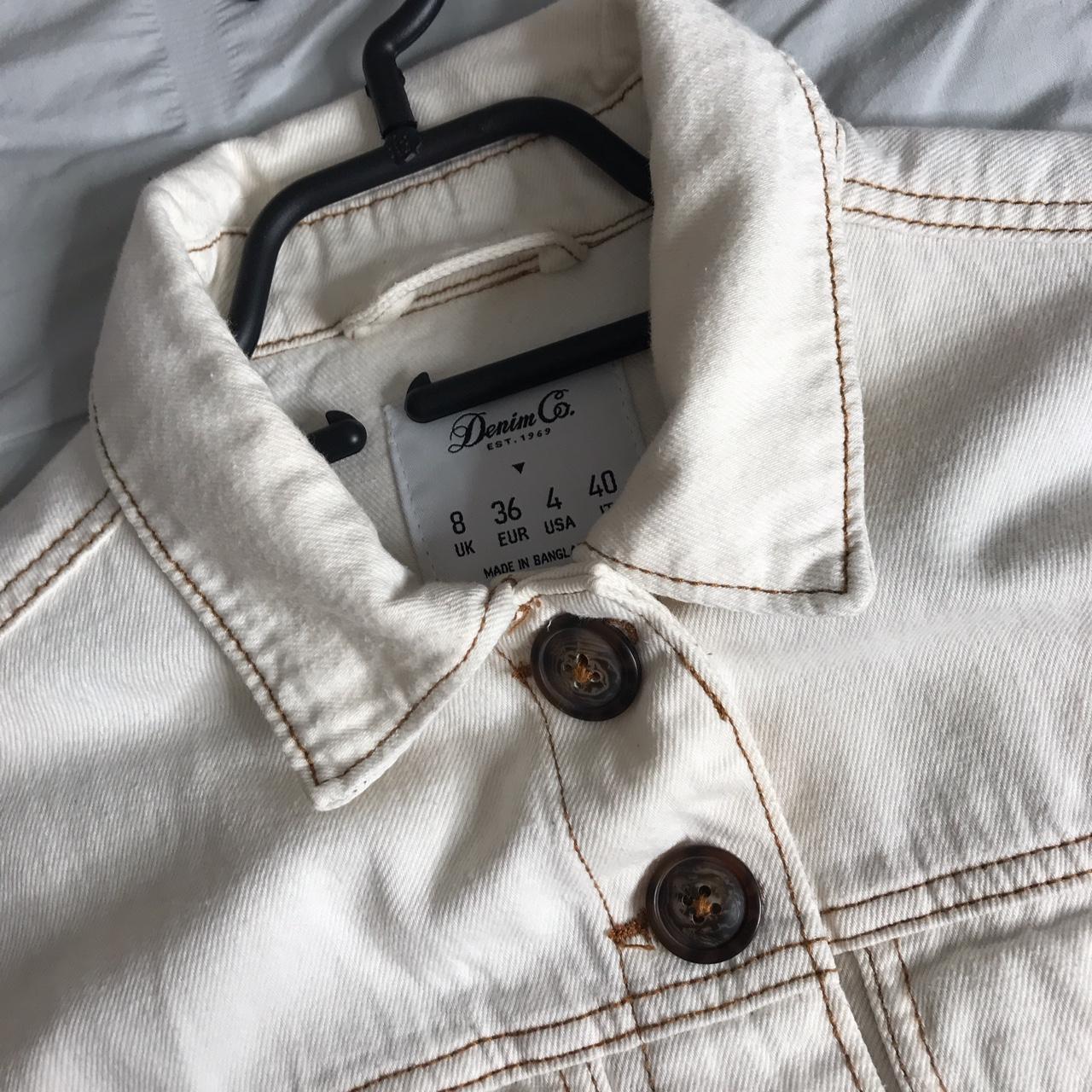 Cream denim jacket with brown buttons Brand new... Depop