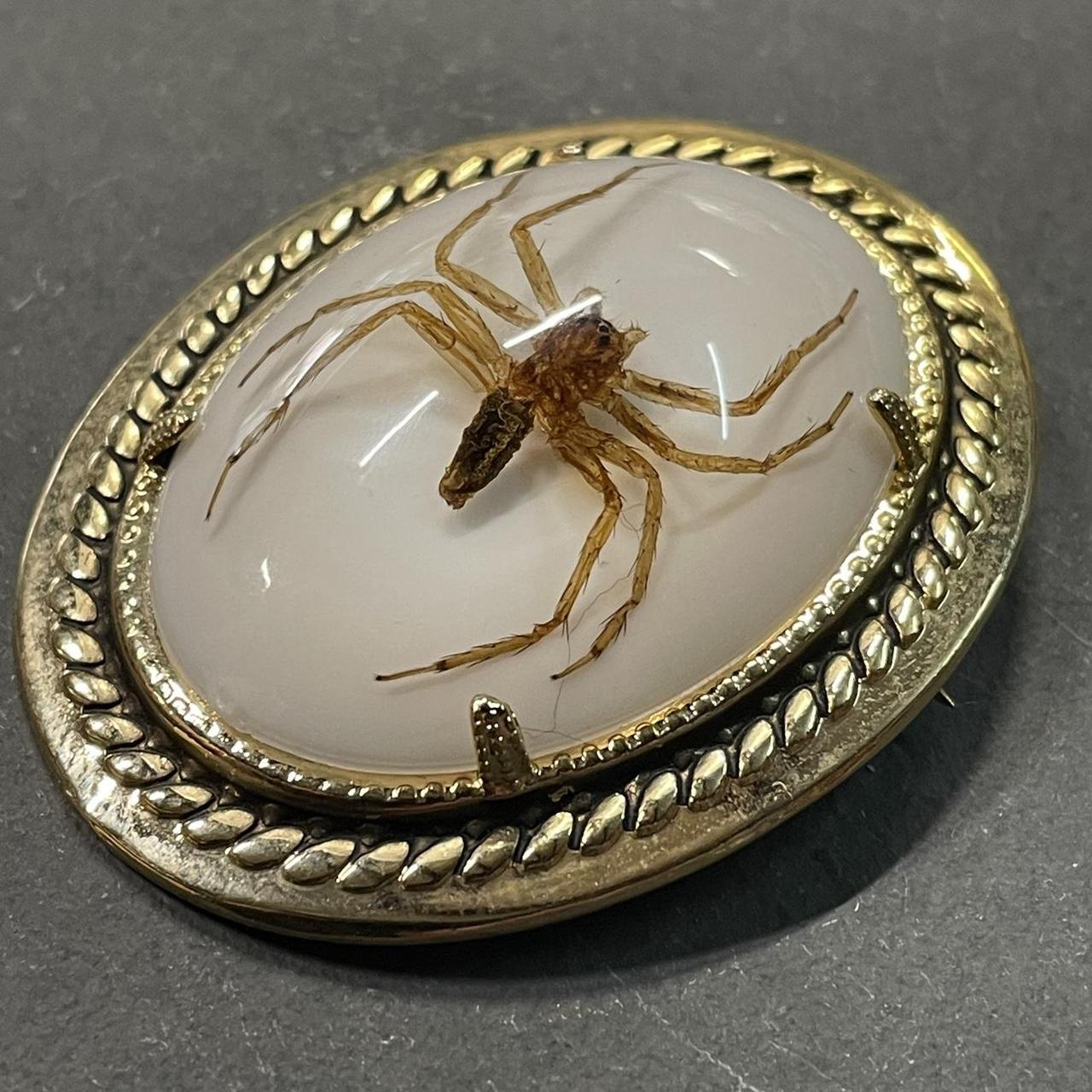 Vintage spider brooch pin. This gold tone brooch - Depop