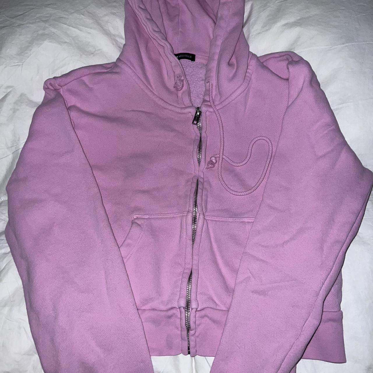 Brandy Melville Women's Pink Hoodie Depop