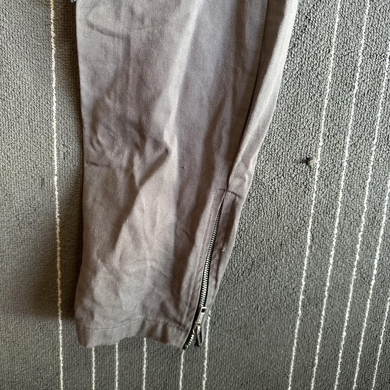 Grey BoohooMAN cargo trousers Size medium Good... Depop