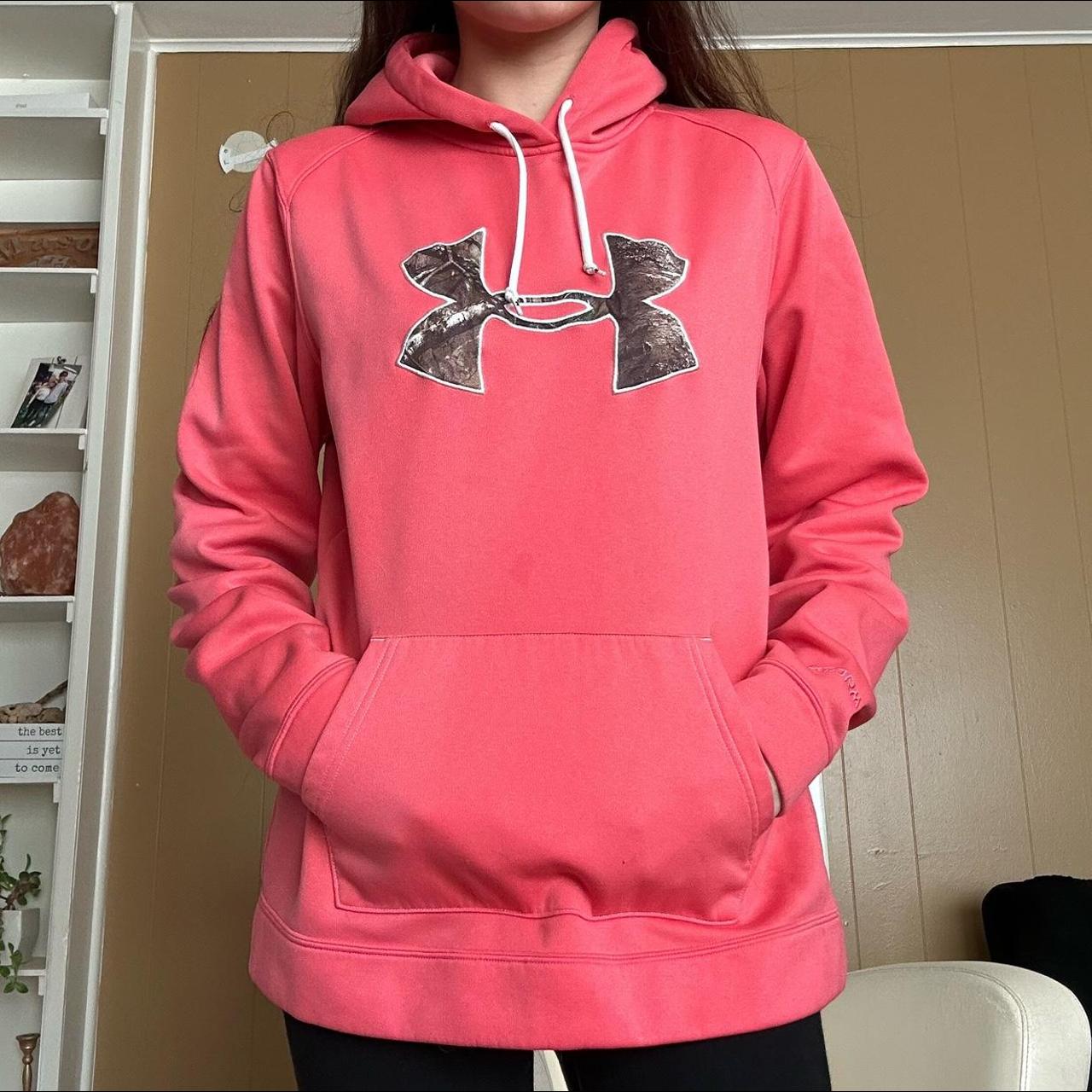 Pink camo under armour hoodie hot sale