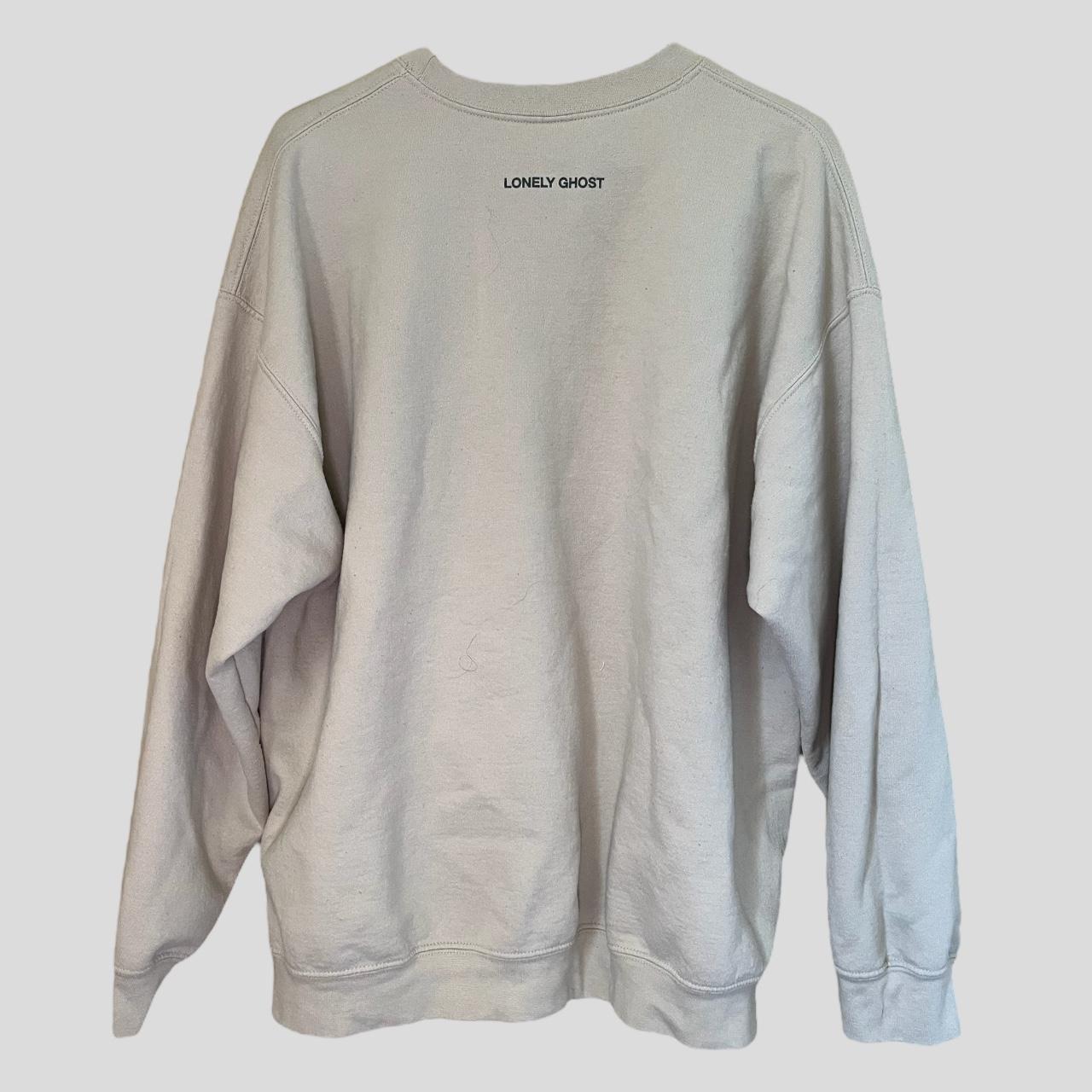 Lonely Ghost Women's Green and Cream Sweatshirt | Depop