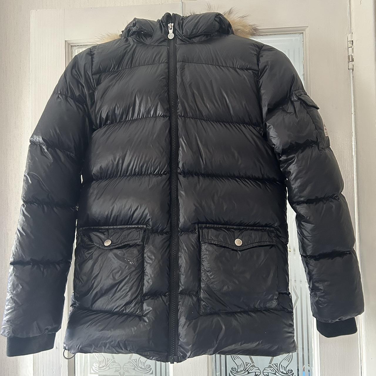 AUTHENTIC black pyrenex coat Age 16 (however would... - Depop