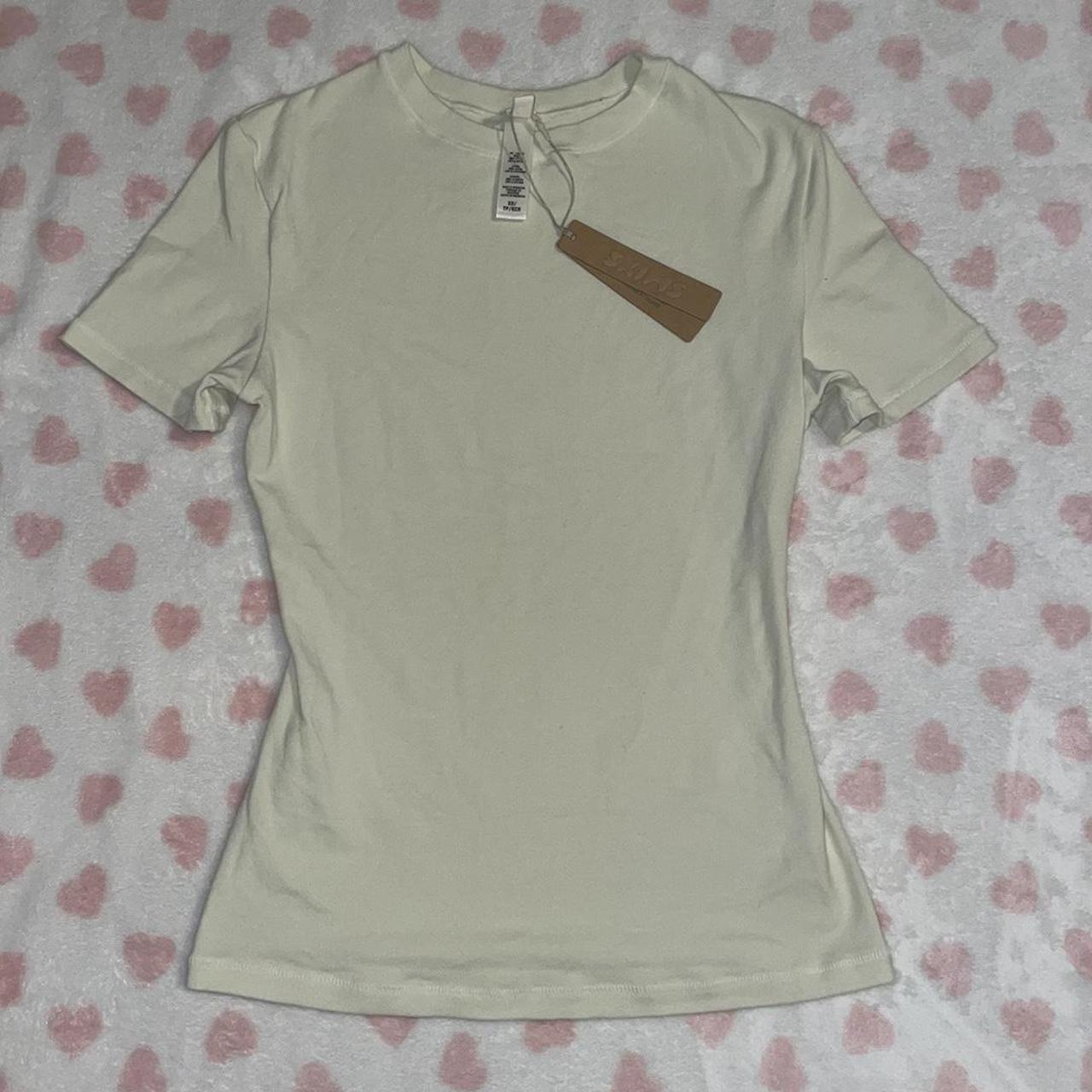 Skims Cotton jersey tshirt bone size xsmall New with... - Depop
