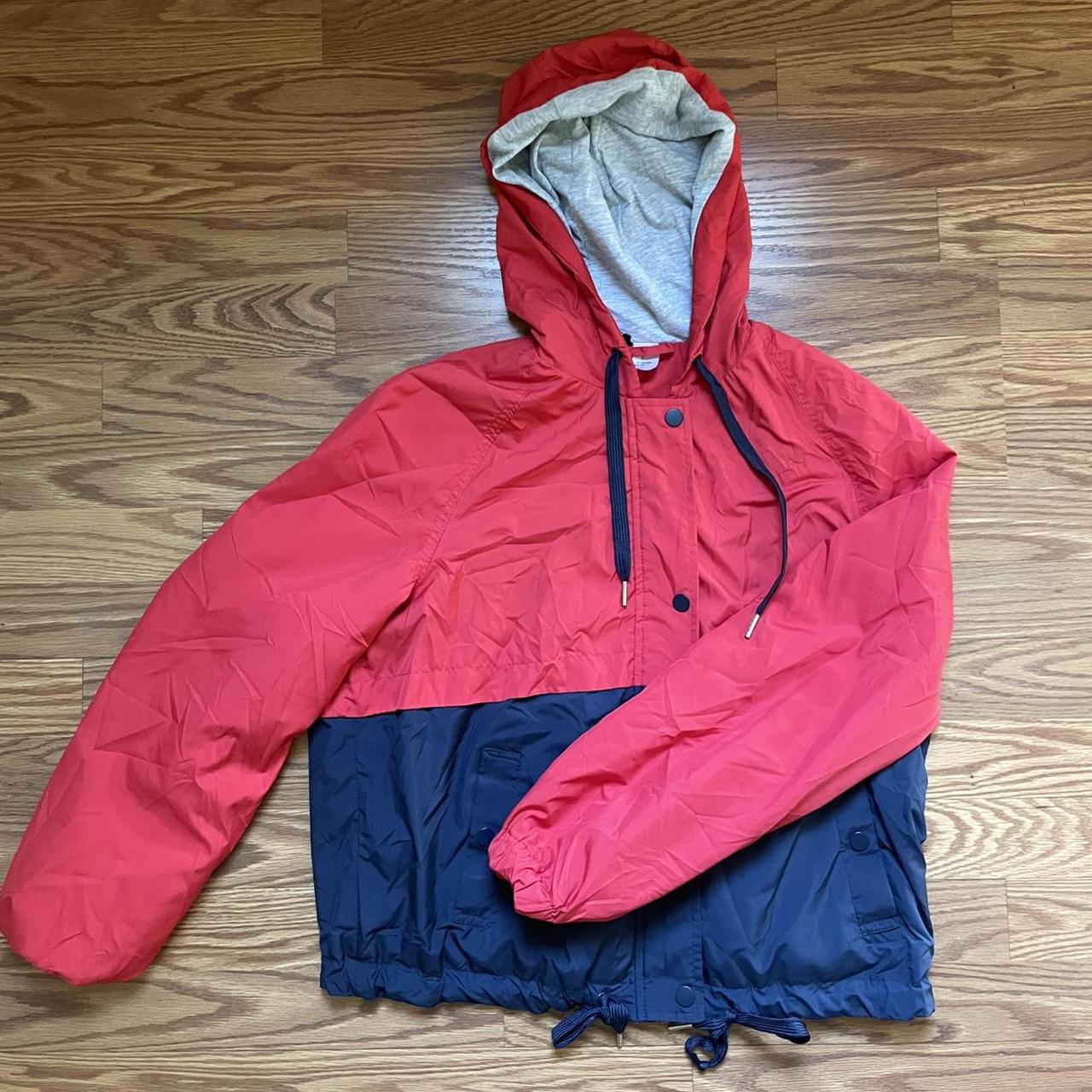 Small H&M two tone jacket with hoodie jacket... Depop