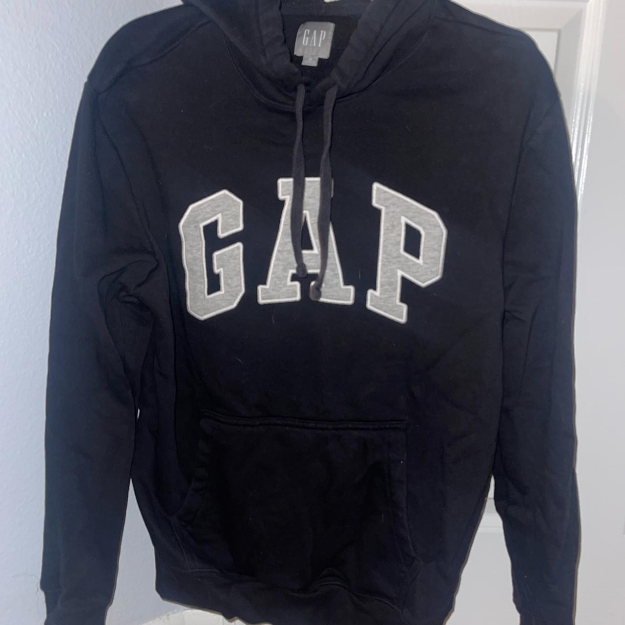 Black gap hoodie worn twice #gap - Depop