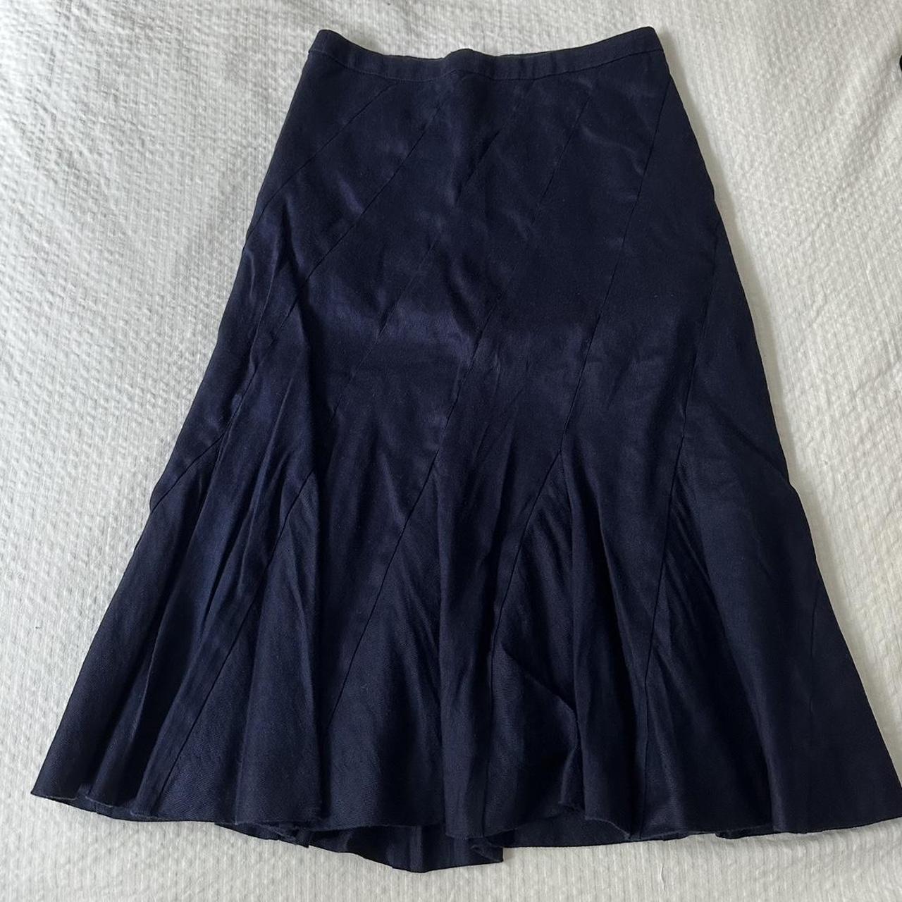 J.Crew paneled linen navy skirt, has the most... - Depop