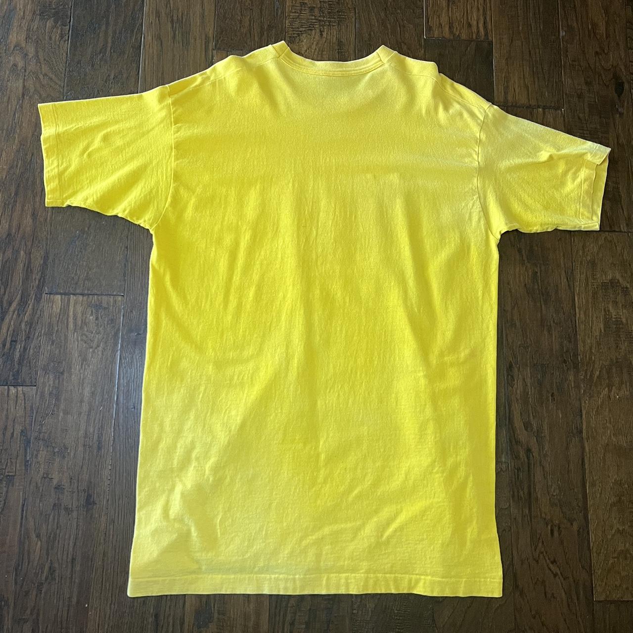 Fruit of the Loom Men's Yellow and Red T-shirt | Depop