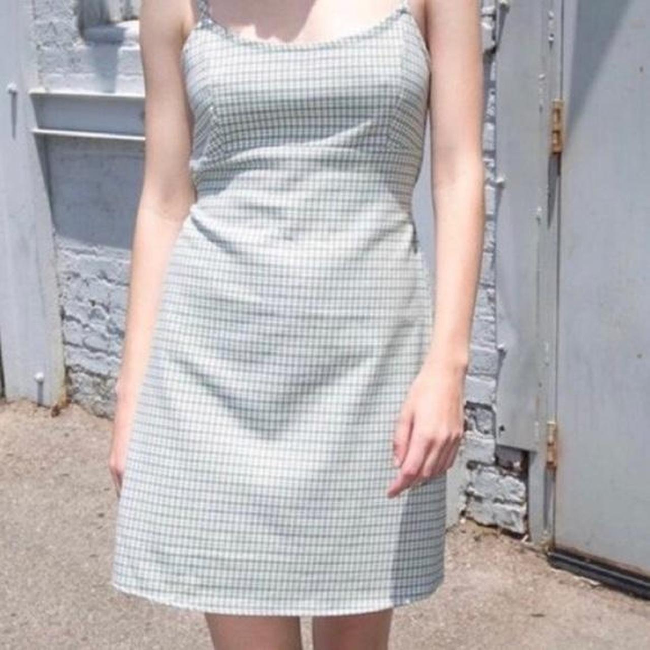 Brandy Melville green plaid Colleen dress Fits like... Depop