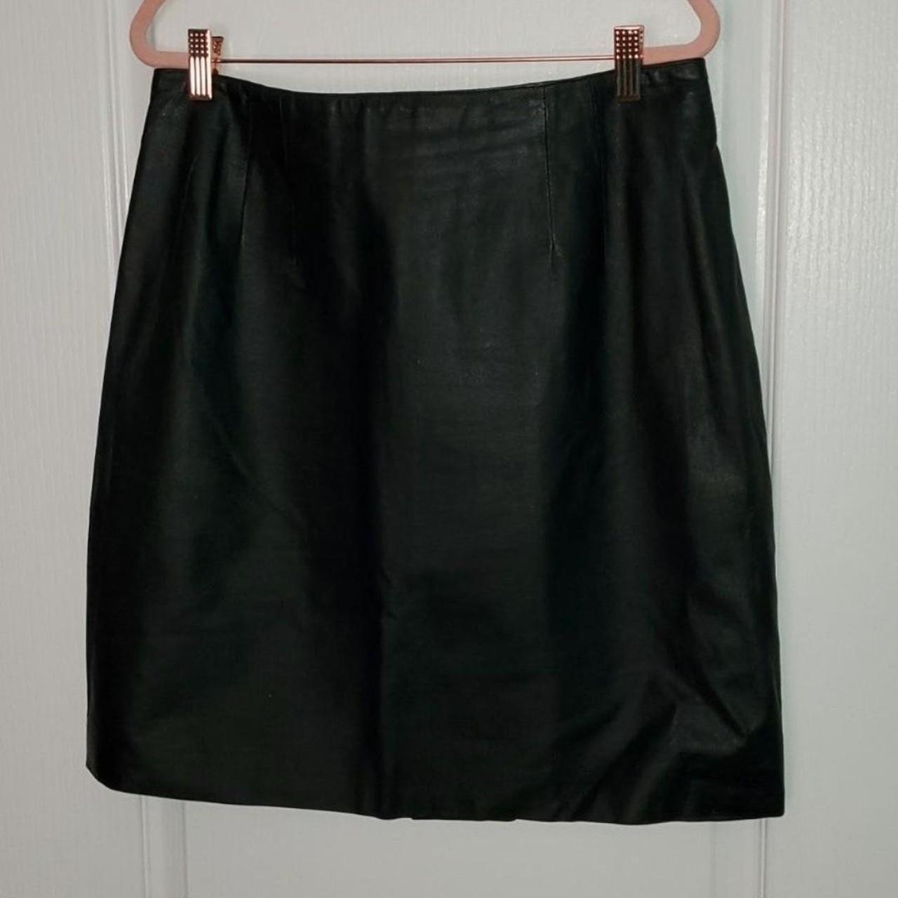 Bagatelle Black leather Pencil skirt Vintage... - Depop