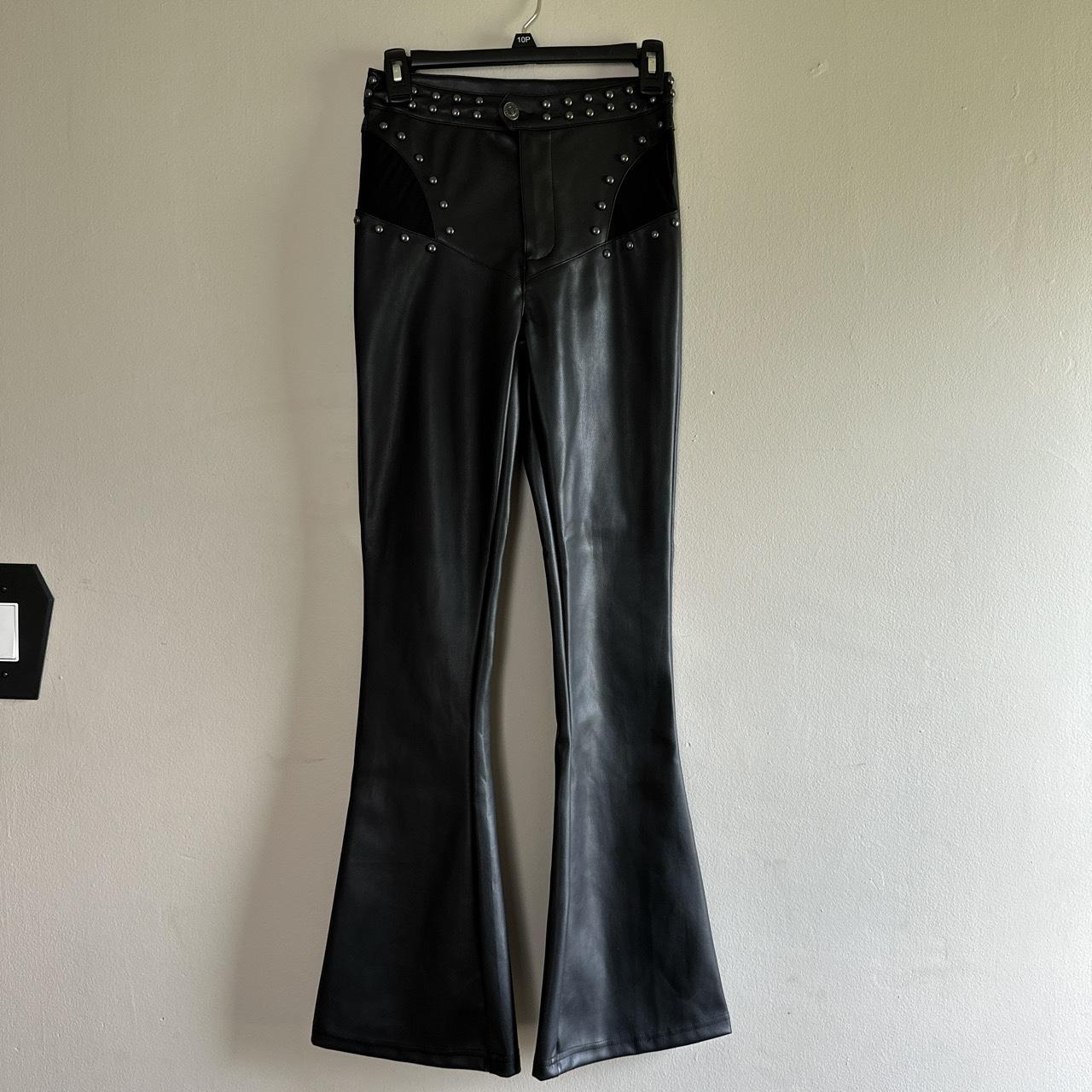 Studded leather Flare Pants