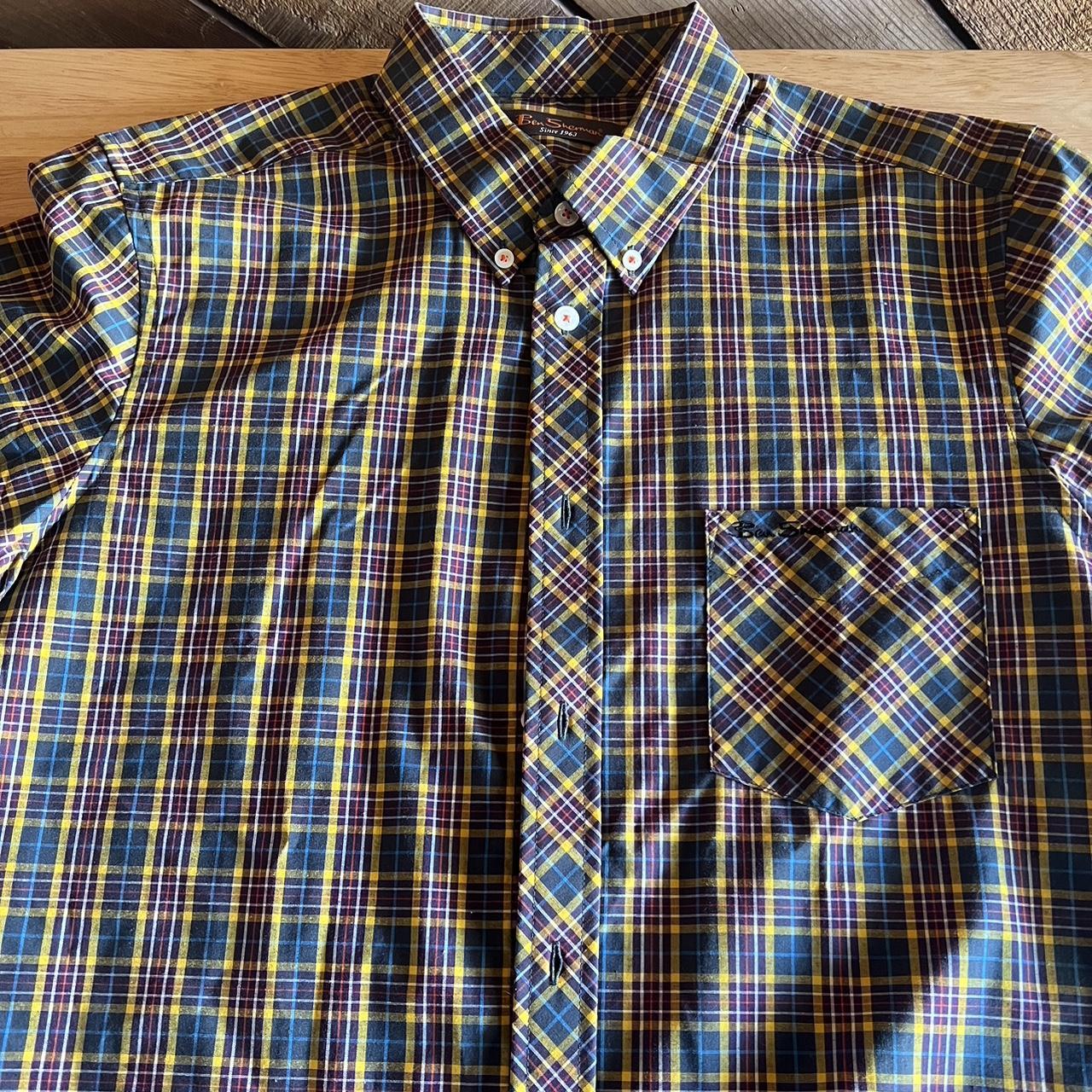 Ben Sherman Men's Yellow and Blue Shirt | Depop