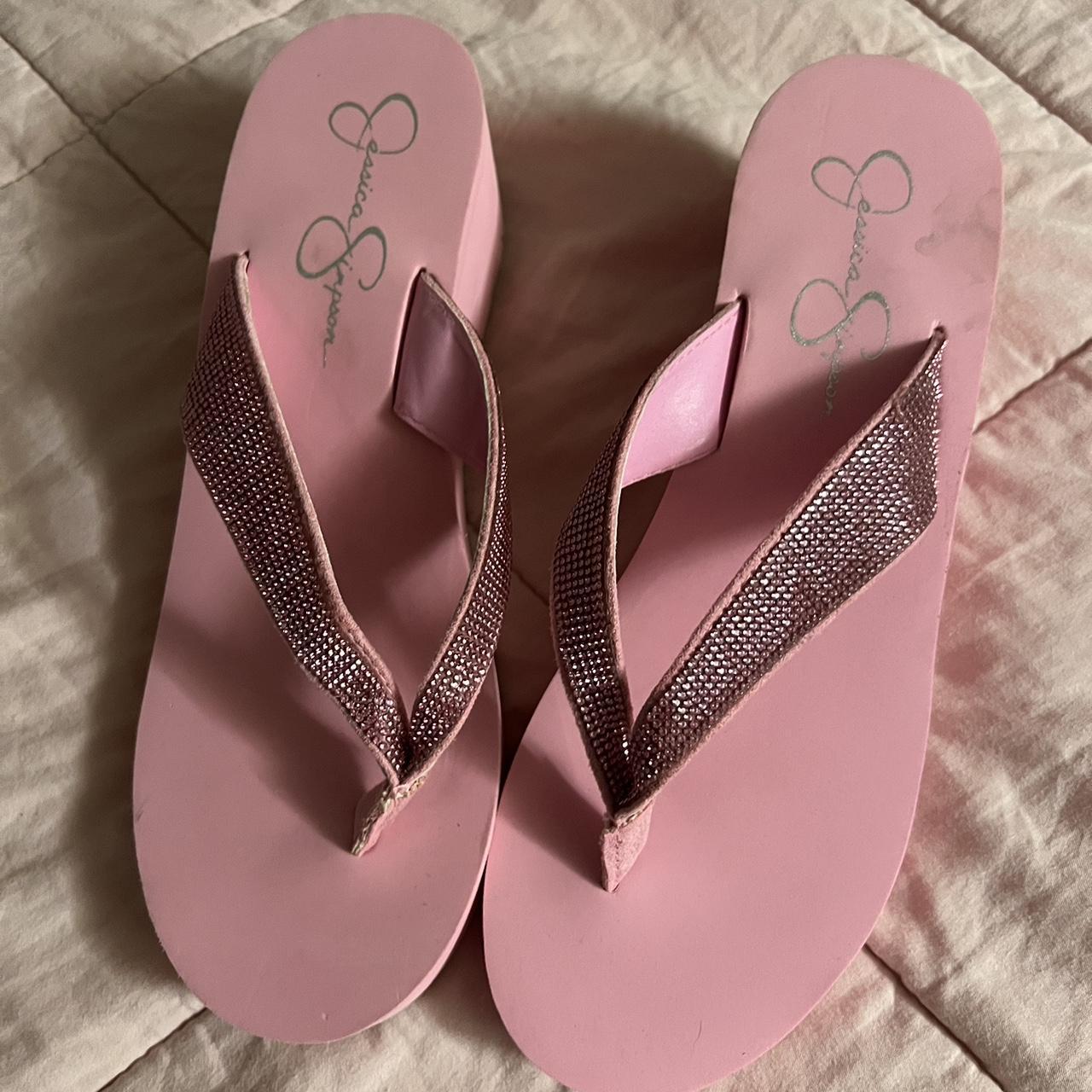 Jessica Simpson Women's Pink Sandals | Depop