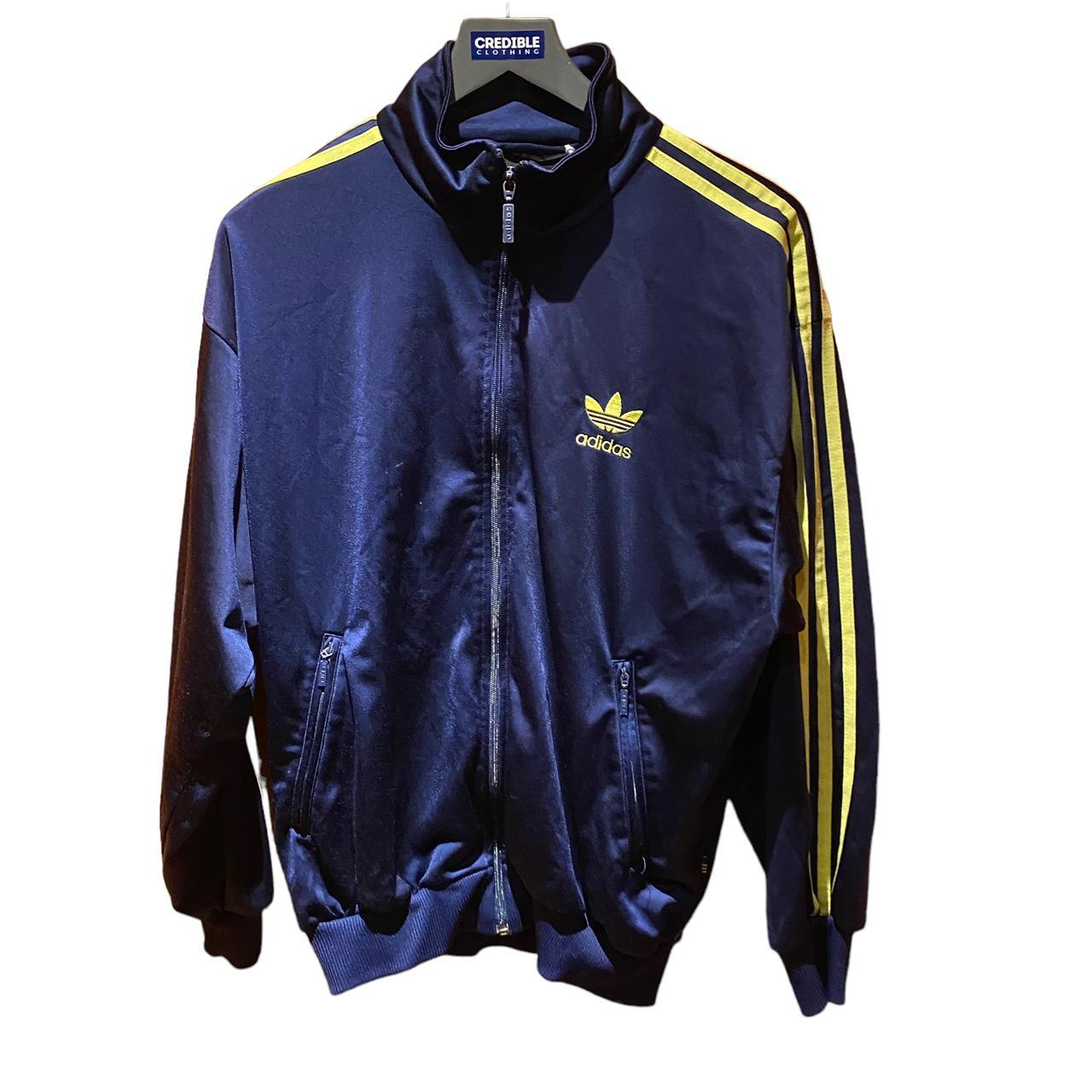 Navy and best sale yellow adidas tracksuit