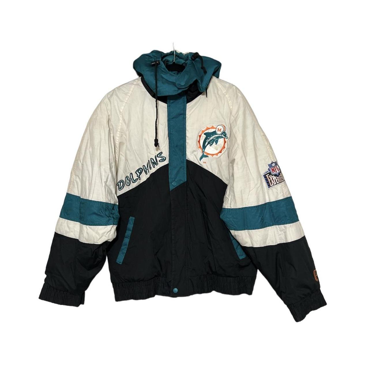 Vintage Miami Dolphins, pro player jacket Size... - Depop