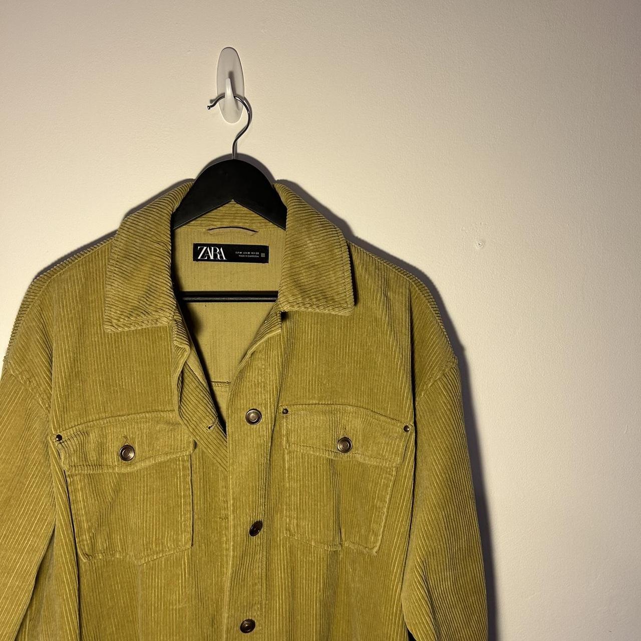 Zara Green Cord Jacket Size Medium / M... Depop