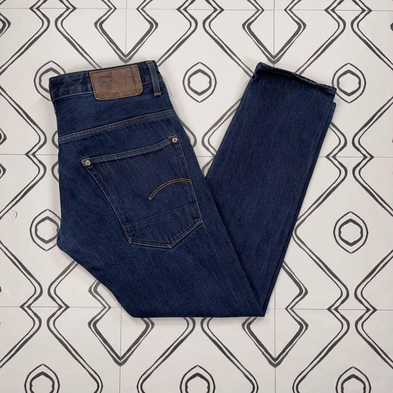 GStar Men's Blue and Navy Jeans Depop
