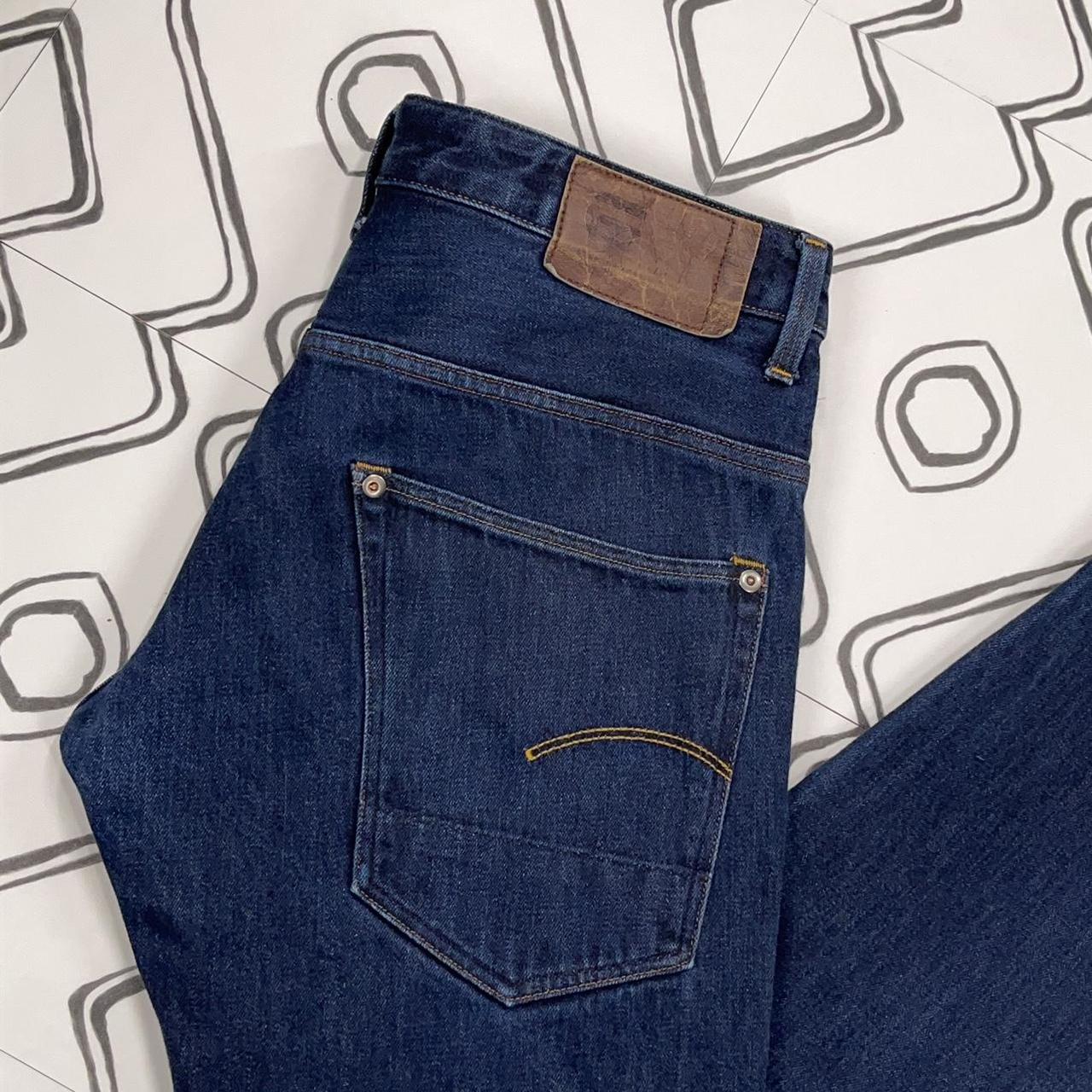 GStar Men's Blue and Navy Jeans Depop