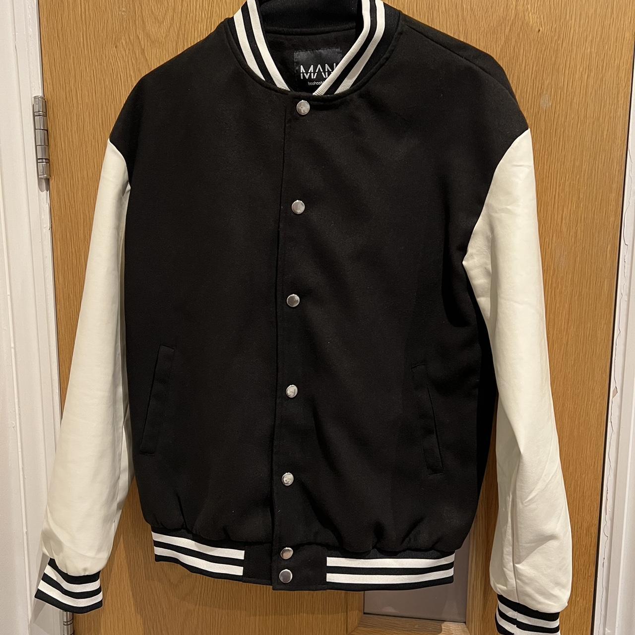 Boohoo Men's Black and White Jacket | Depop