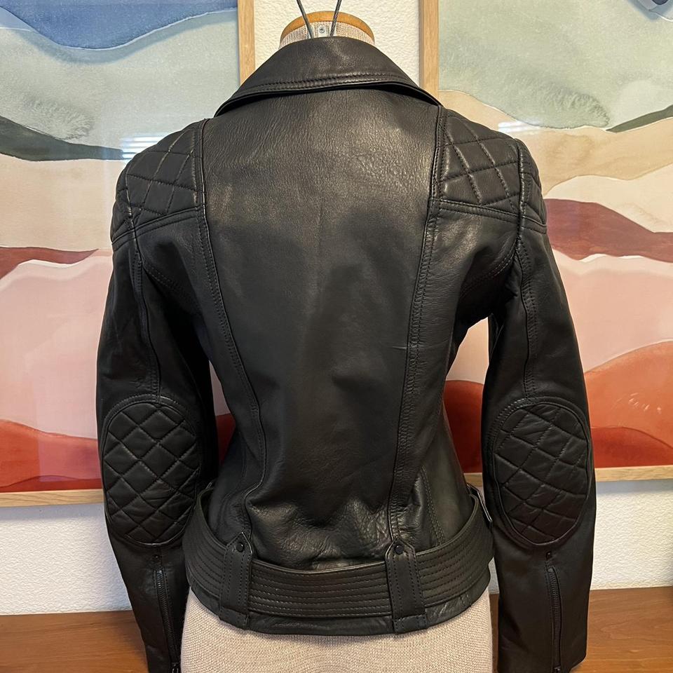 Leather Quilted Moto Jacket | Karen Millen