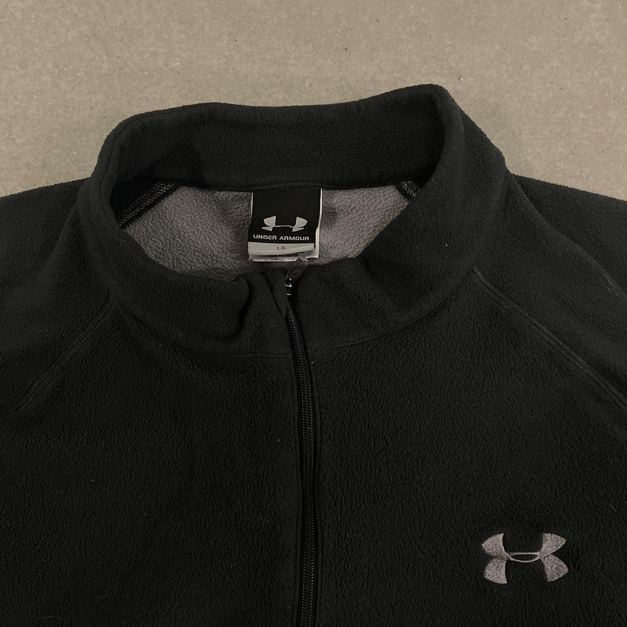 Under Armour black and grey quarter zip fleece Size L - Depop