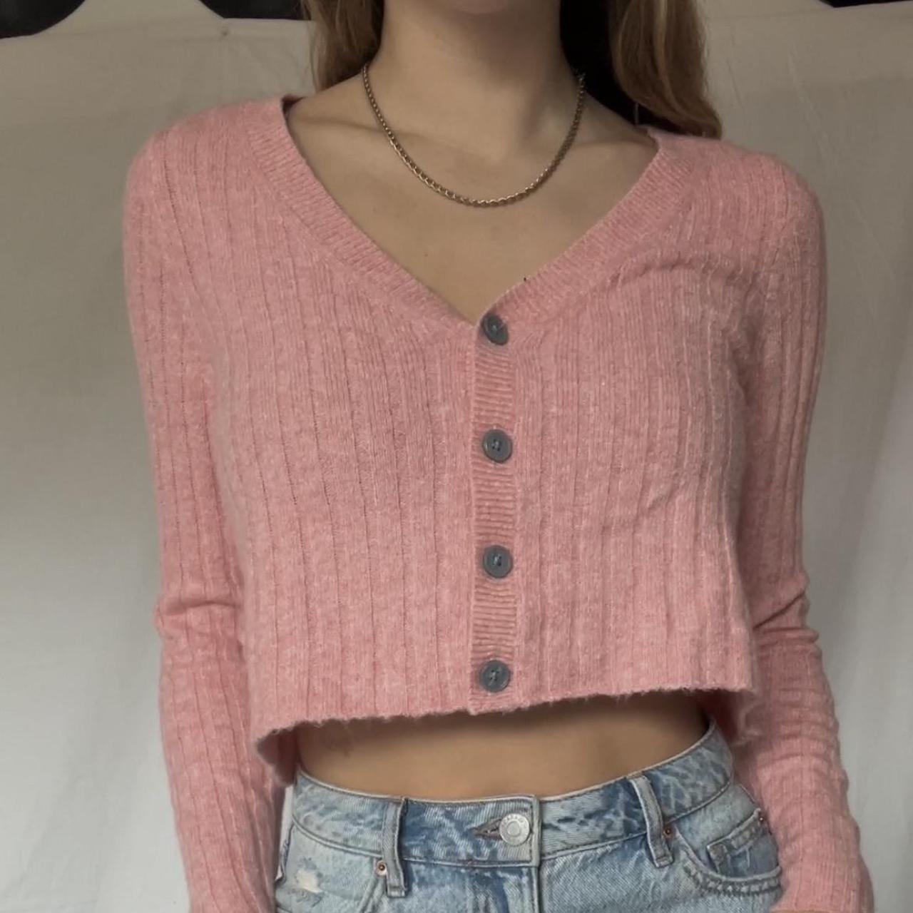 American eagle store pink cardigan