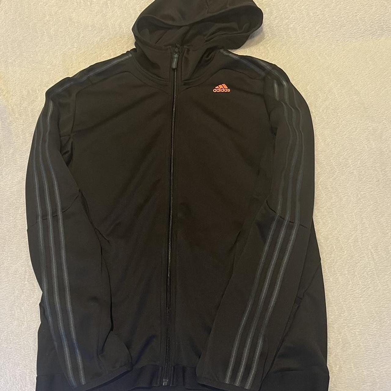 Adidas Men's Black and Orange Hoodie | Depop