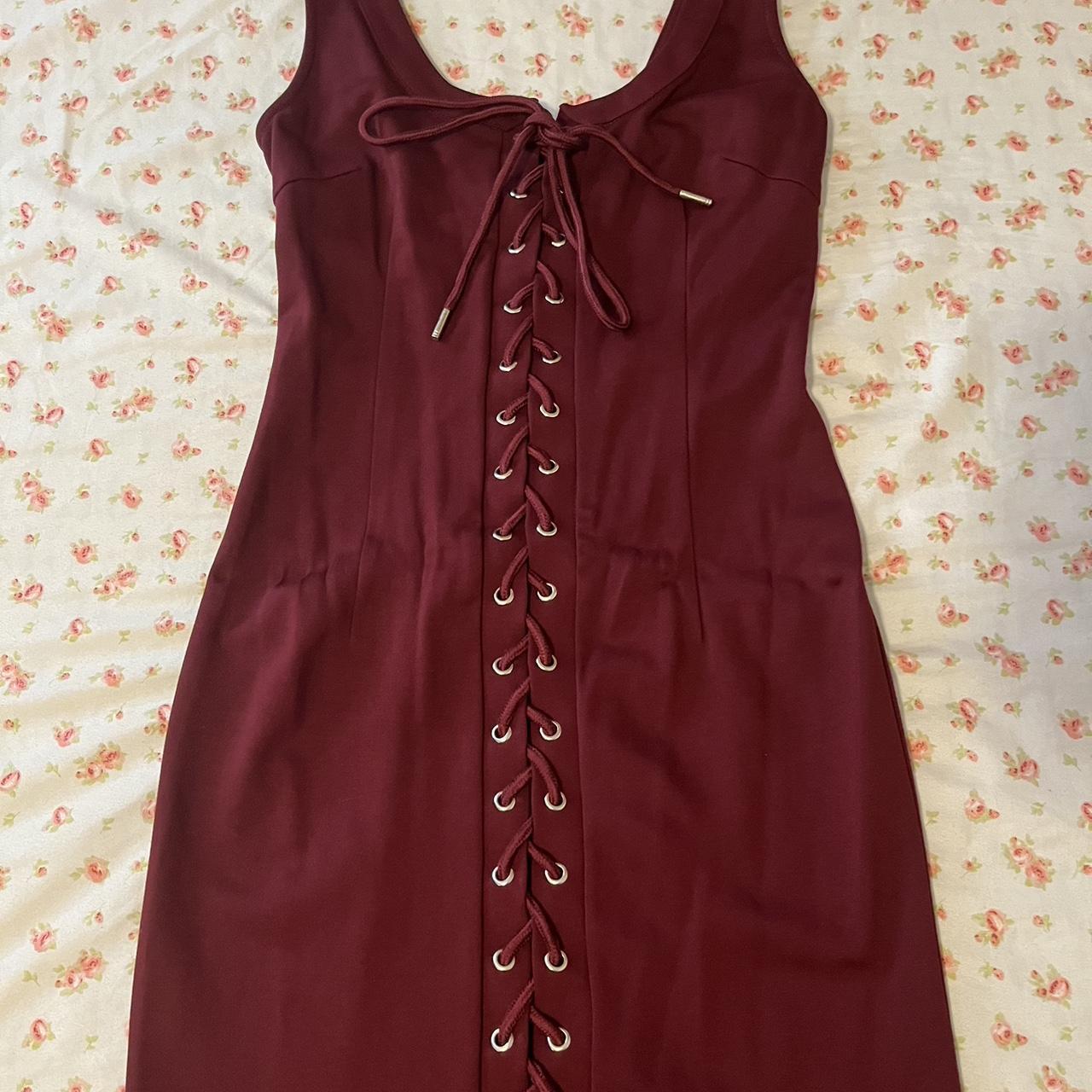burgundy fashion nova dress worn once #fashionnova... - Depop