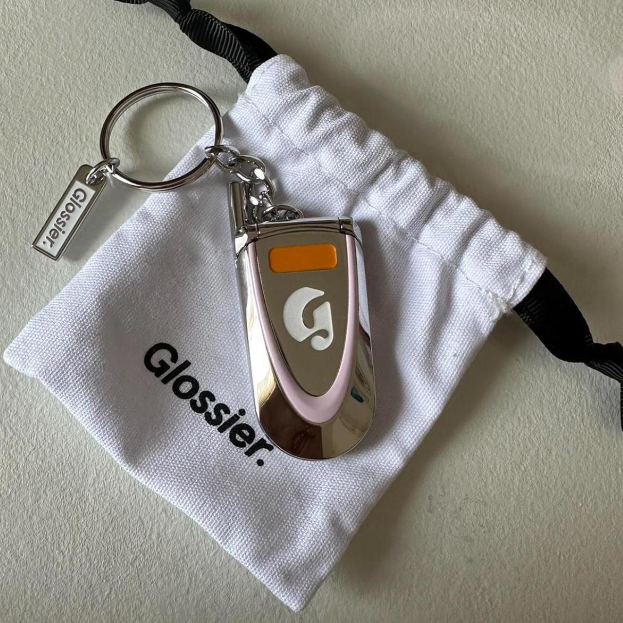 Y2K Flip phone Glossier Keychain Super cute,... Depop