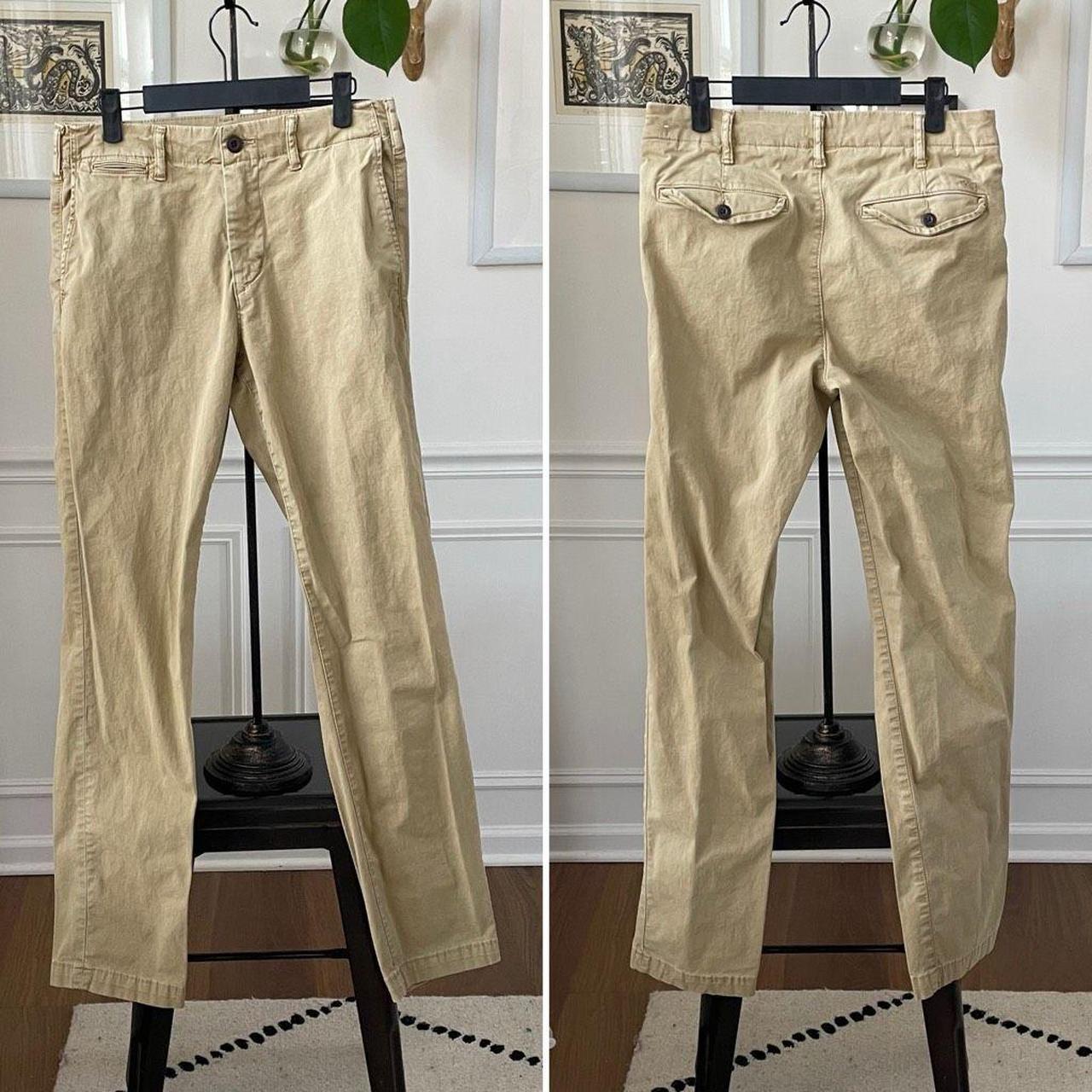 Flat-Front Straight Fit Pants with Button Closure